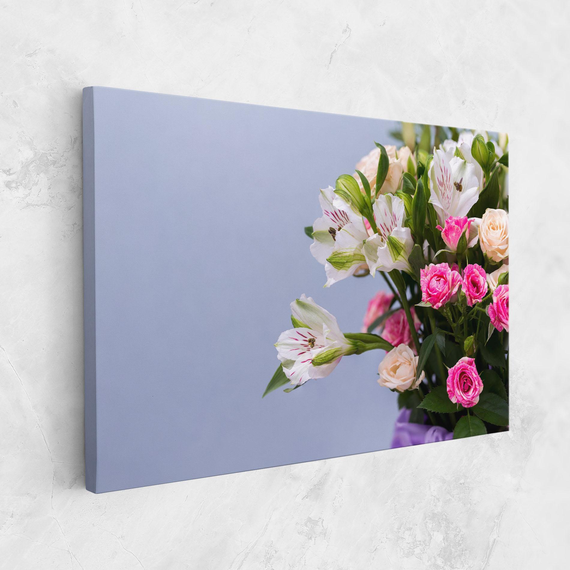 Tablou Canvas White Pink Bouquet mockup 1