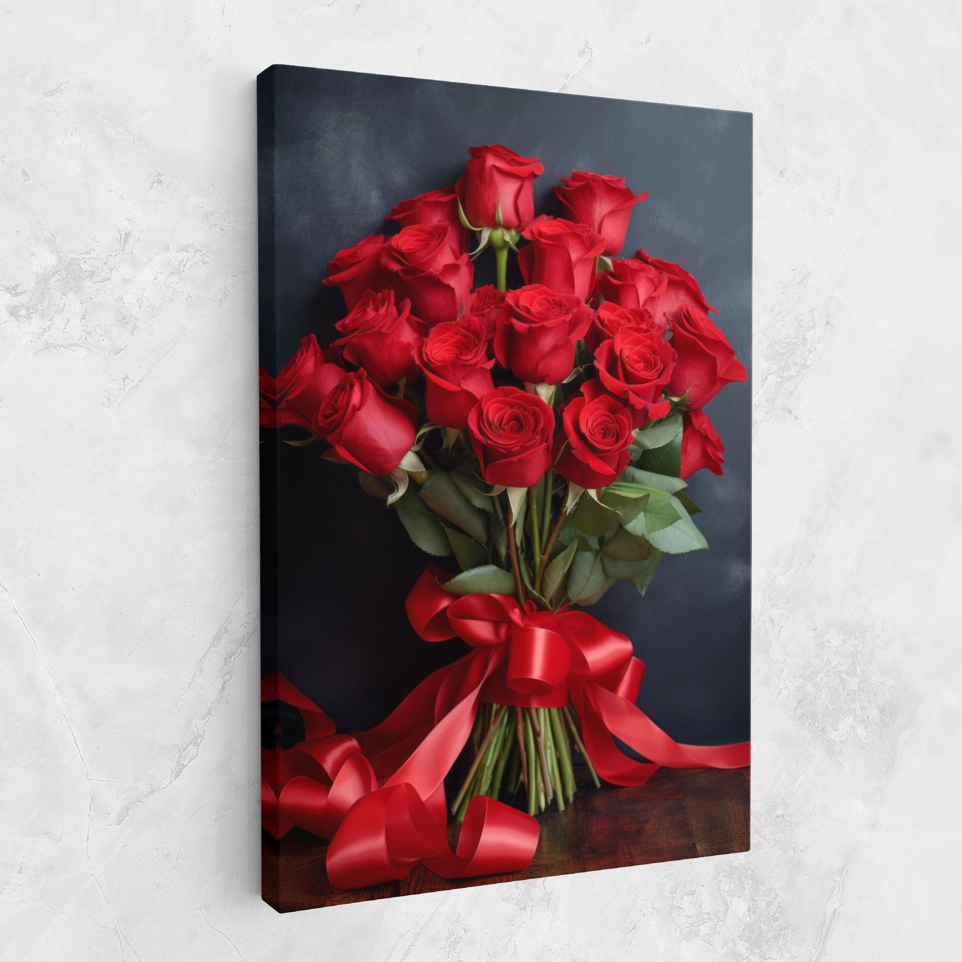 Beautiful Red Roses Bouquet mockup 1
