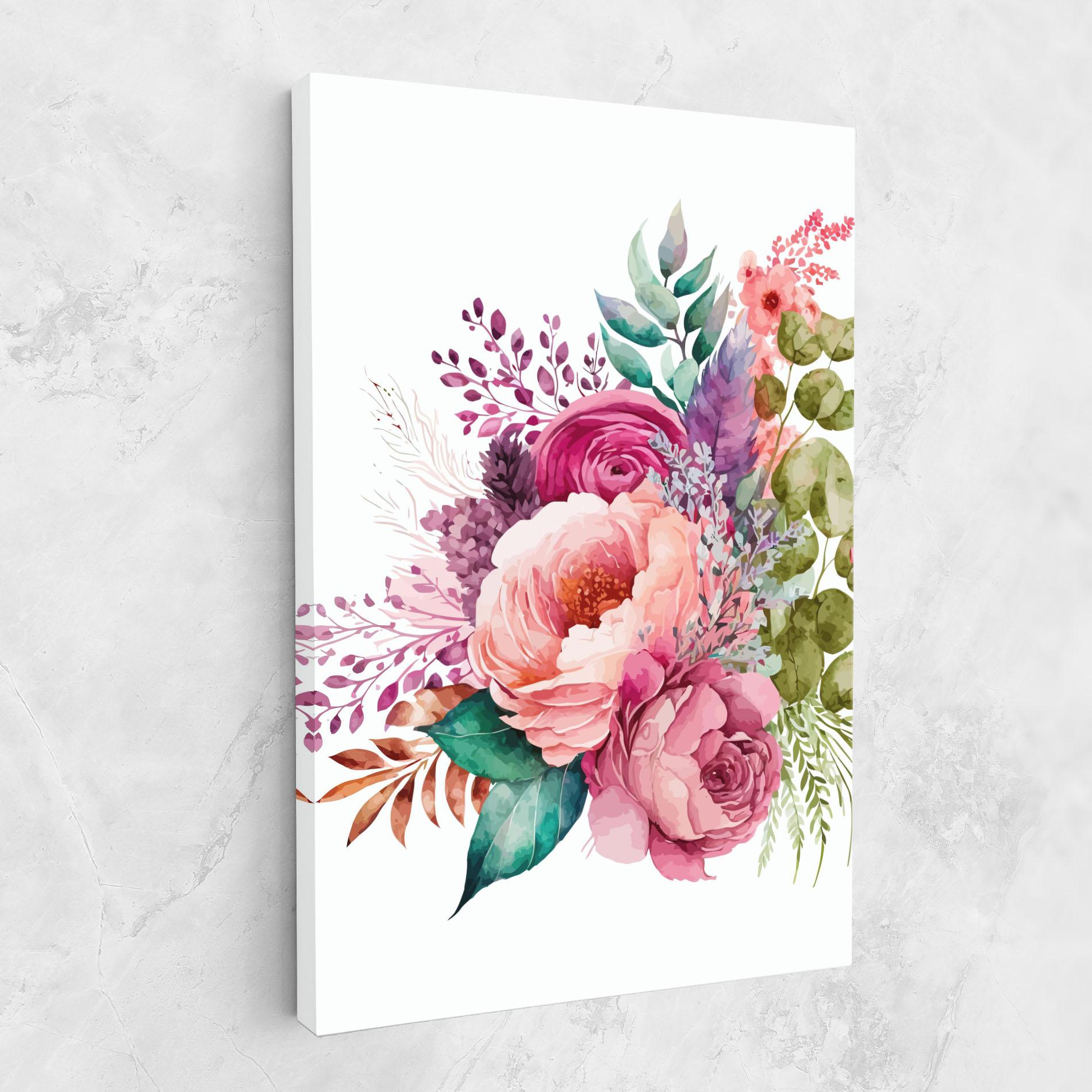 Tablou Canvas Bouquet Of Pink Roses mockup 1