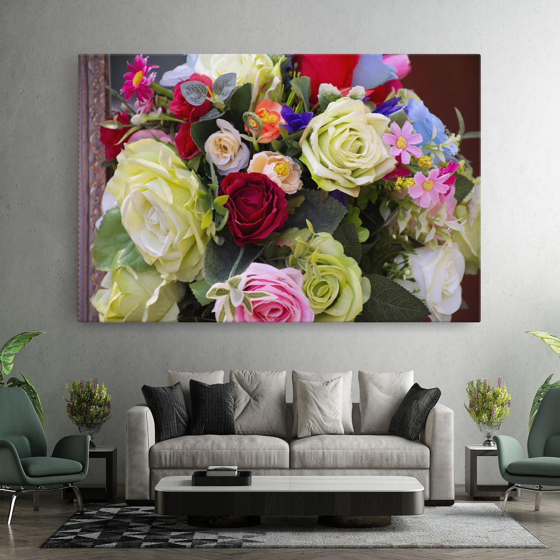Tablou Canvas Mixed Roses Bouquet mockup 7
