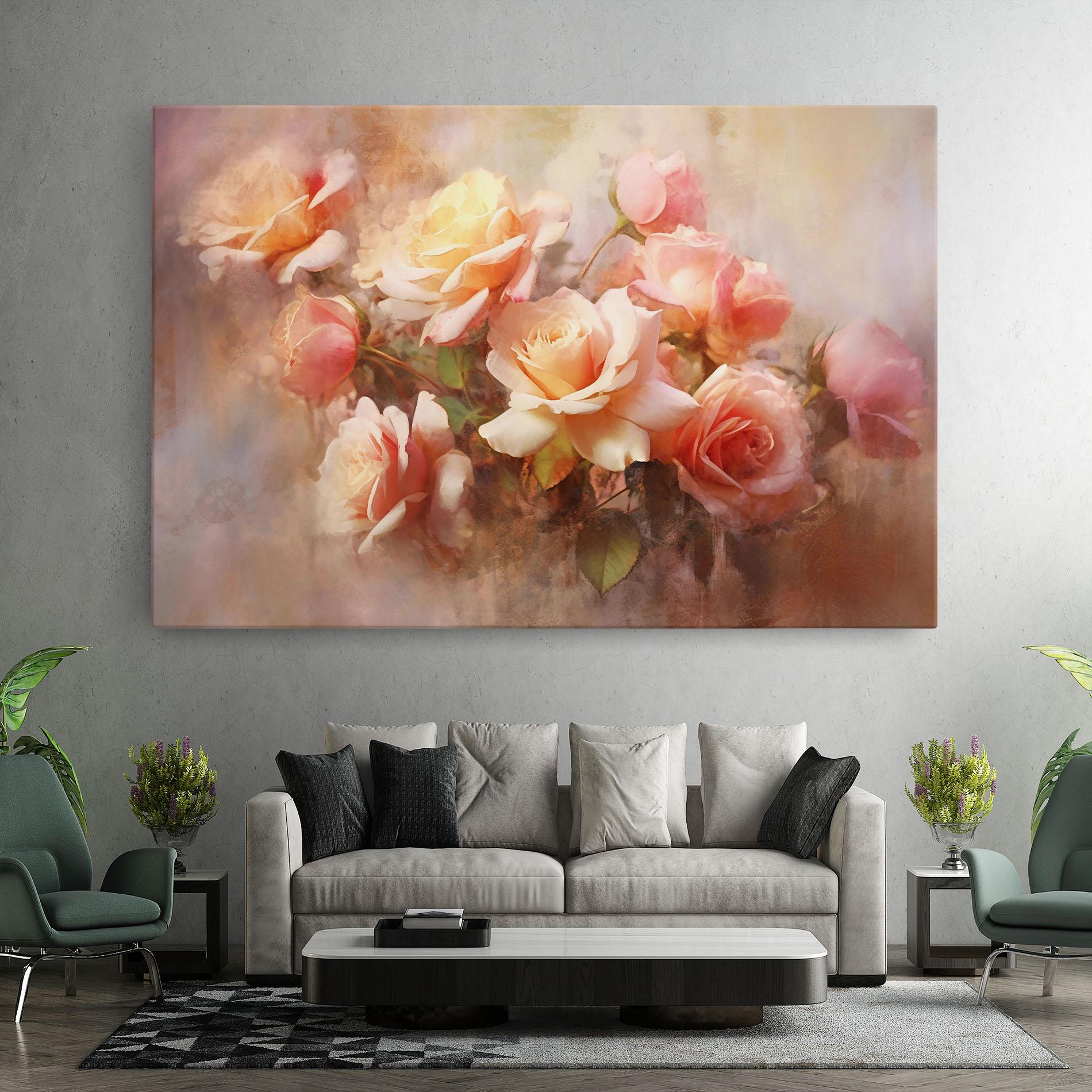 Tablou Canvas Roses Bouquet Painting mockup 7