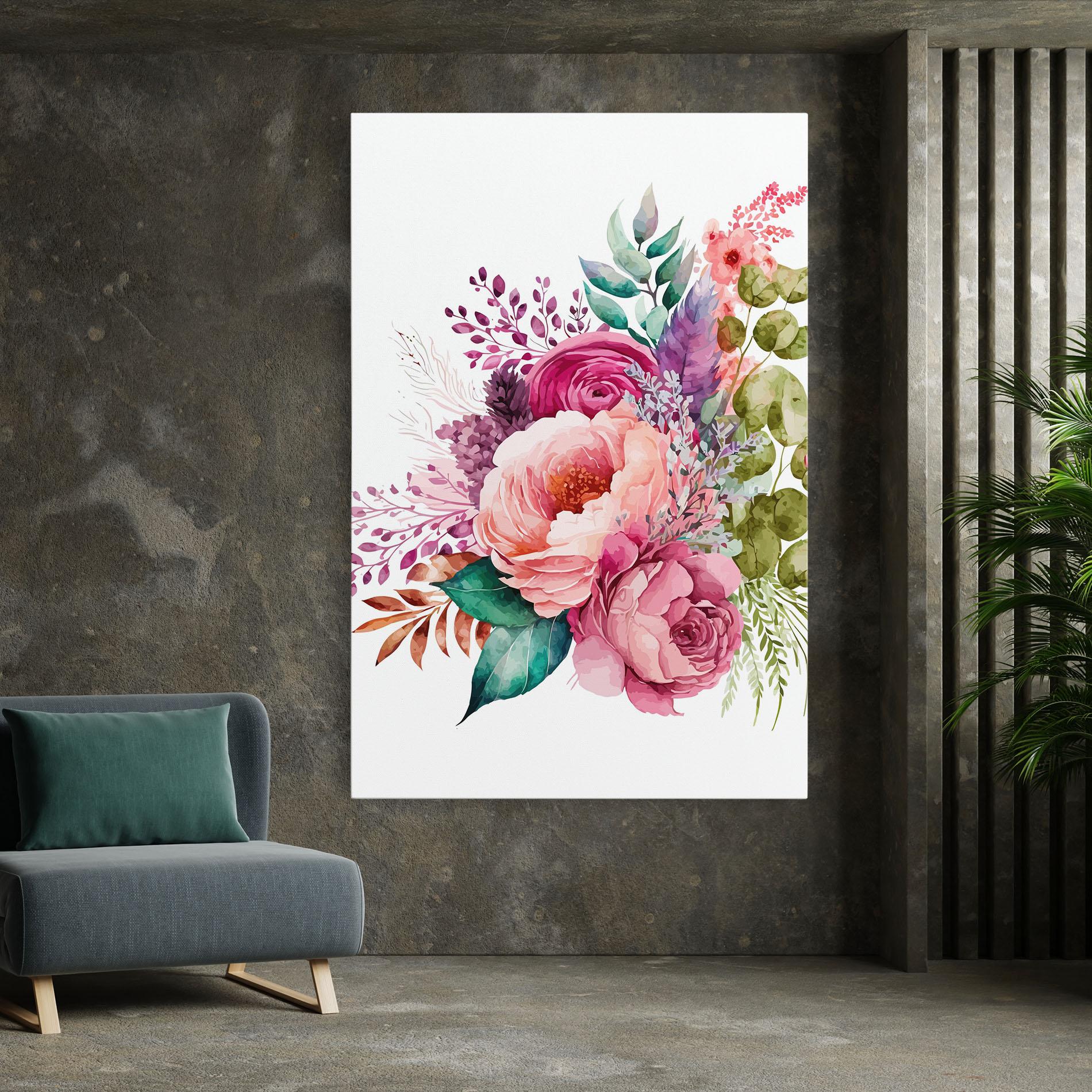 Tablou Canvas Bouquet Of Pink Roses mockup 7