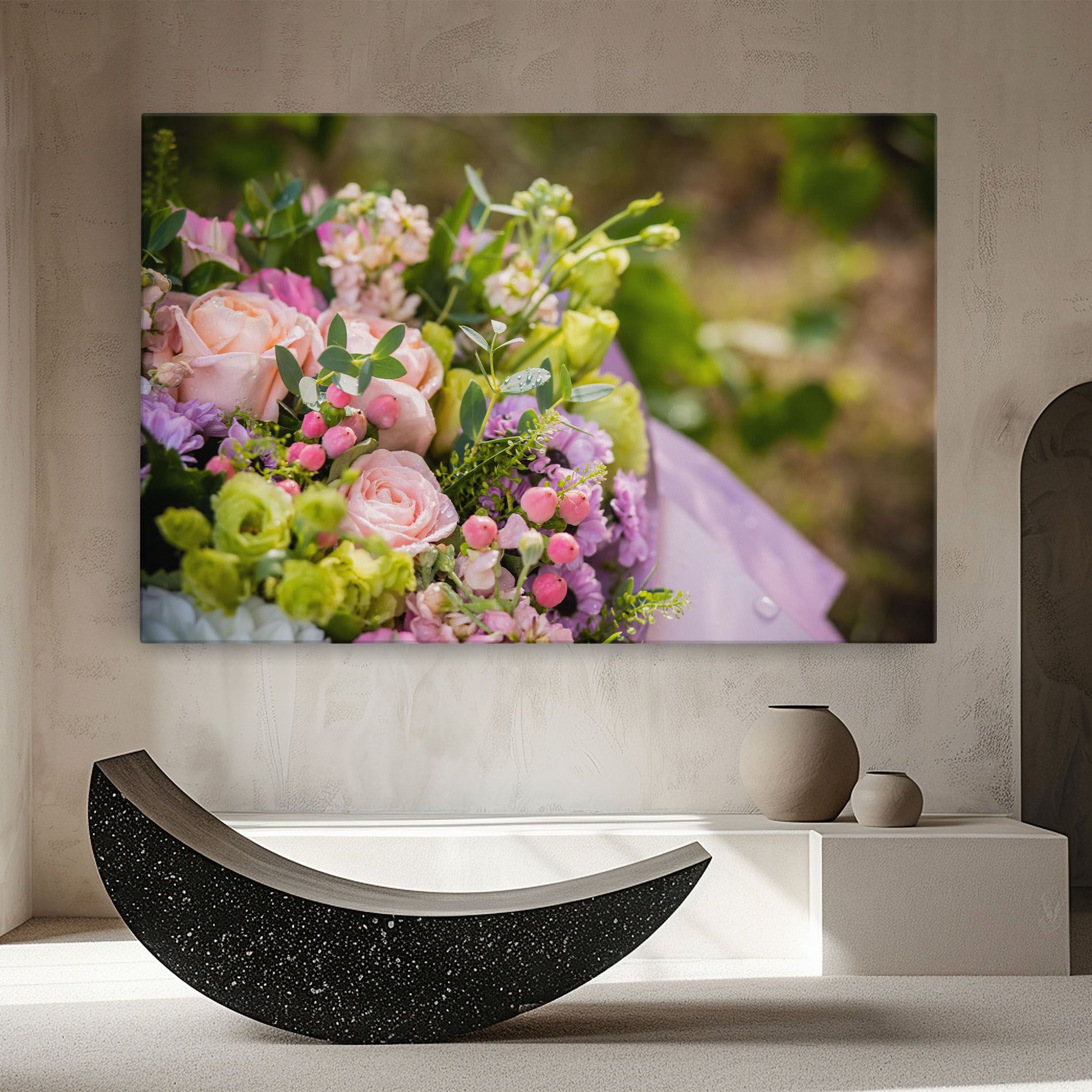 Green Pink Bouquet mockup 8