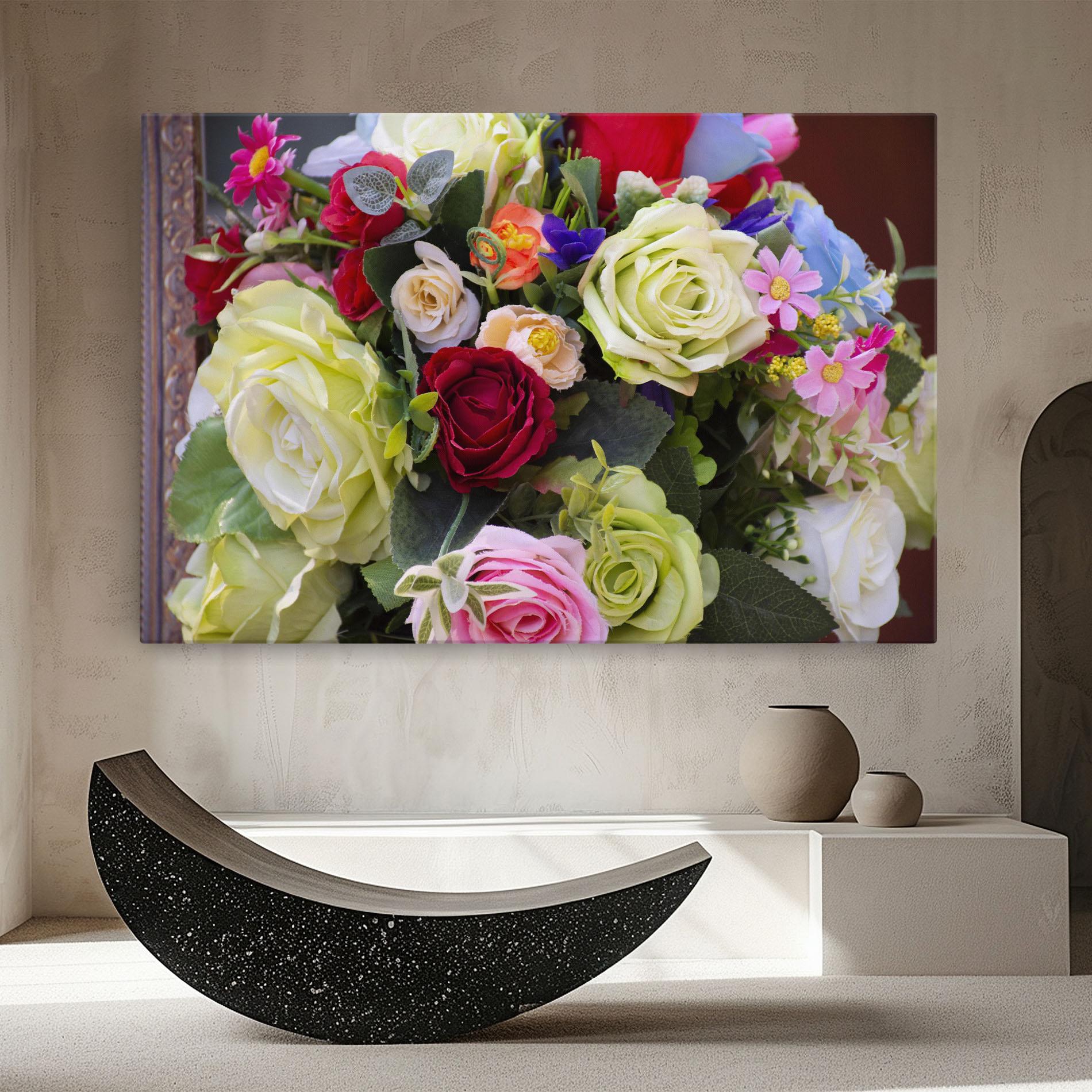 Tablou Canvas Mixed Roses Bouquet mockup 8