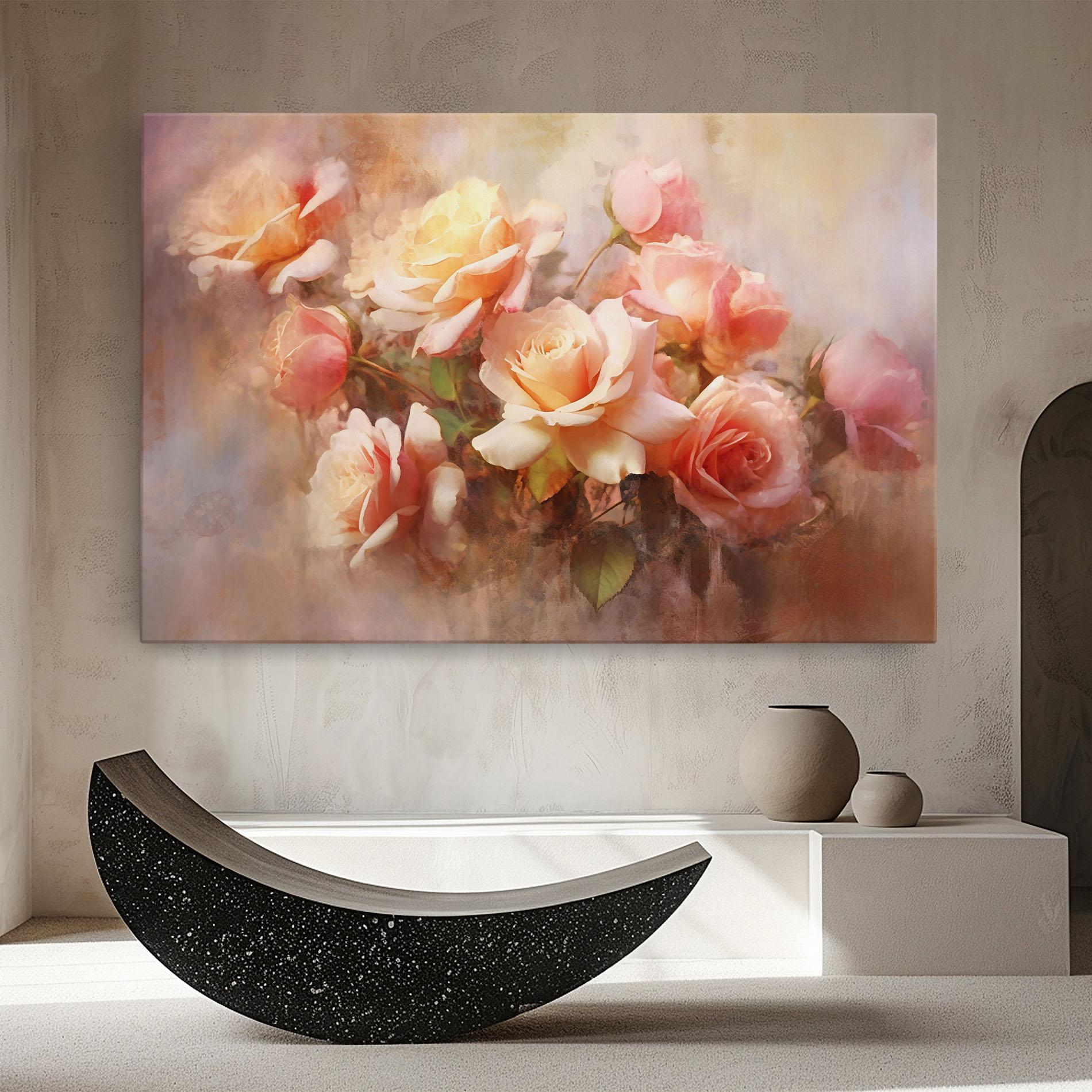 Tablou Canvas Roses Bouquet Painting mockup 8