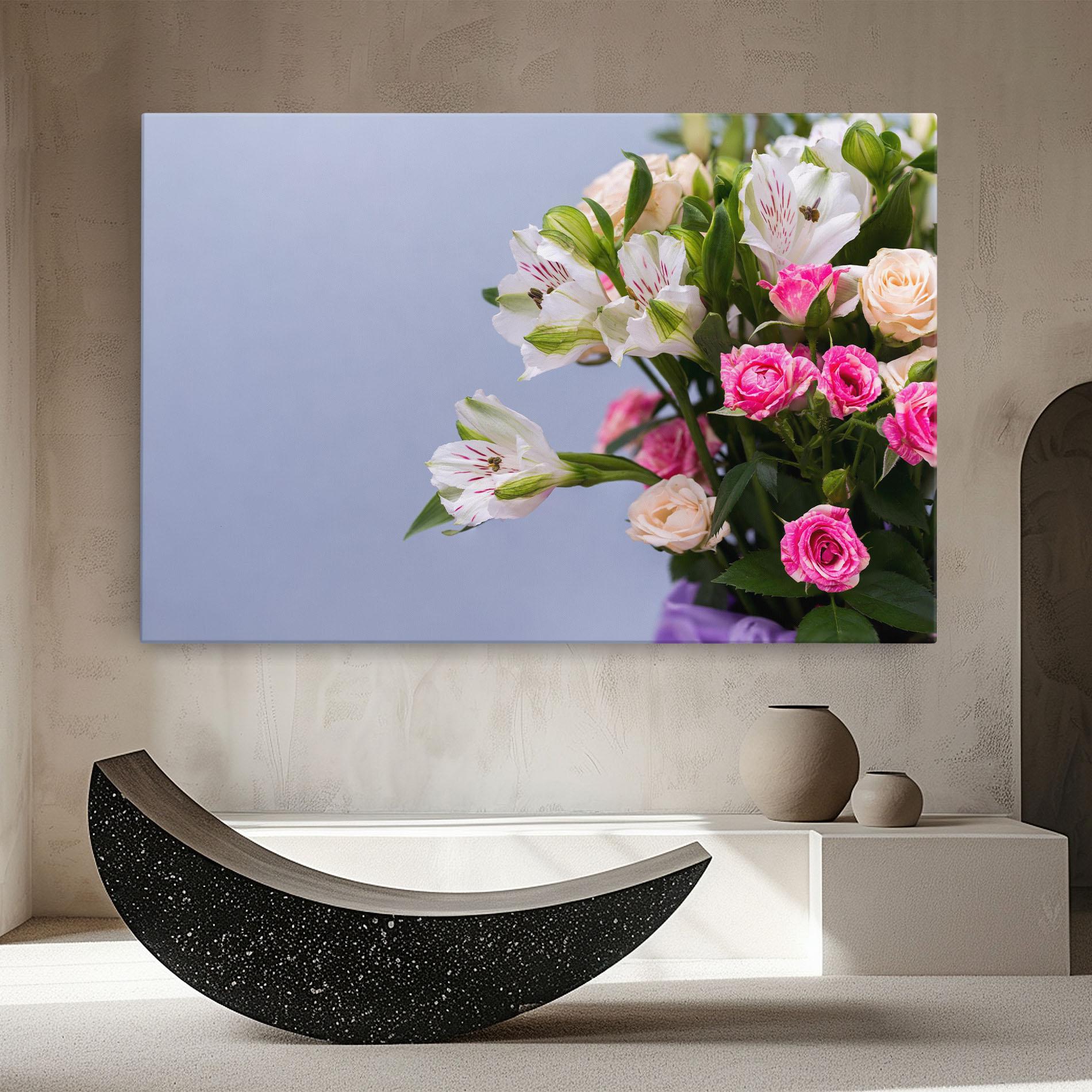 Tablou Canvas White Pink Bouquet mockup 8