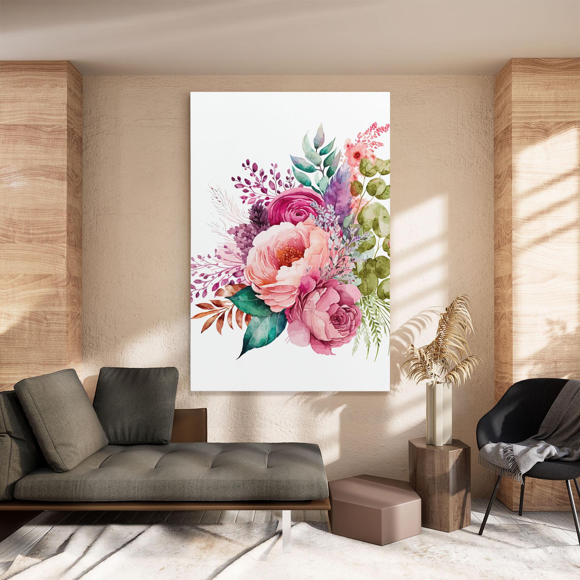 Tablou Canvas Bouquet Of Pink Roses mockup 8