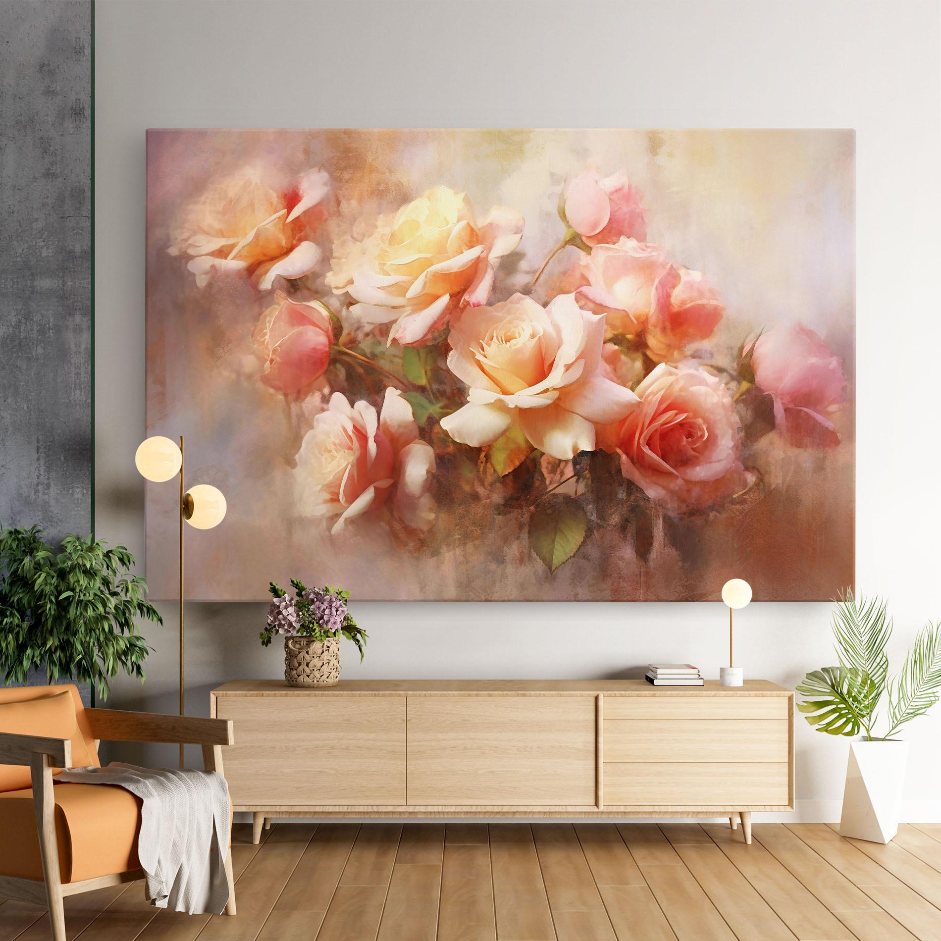 Tablou Canvas Roses Bouquet Painting mockup 9