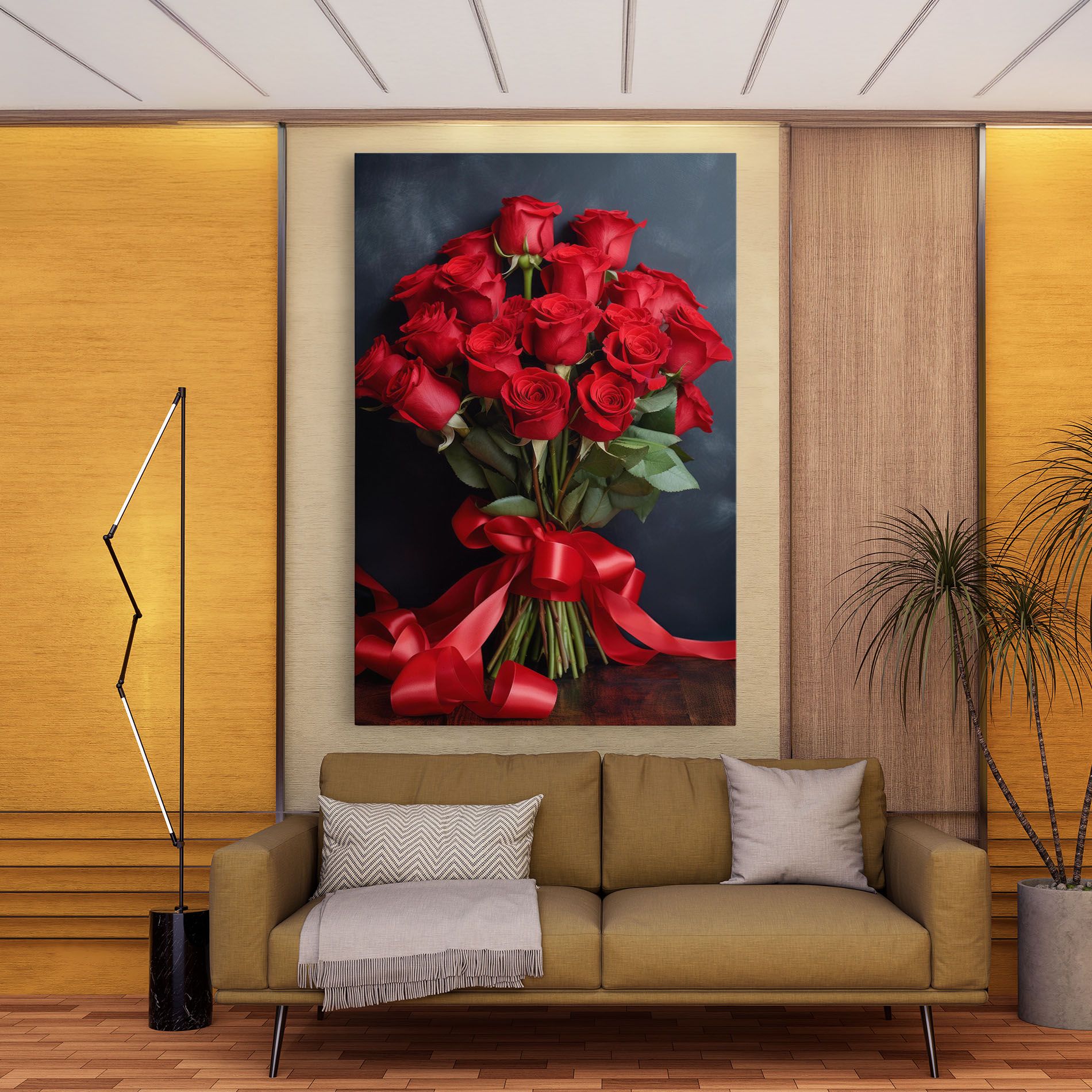 Beautiful Red Roses Bouquet mockup 9