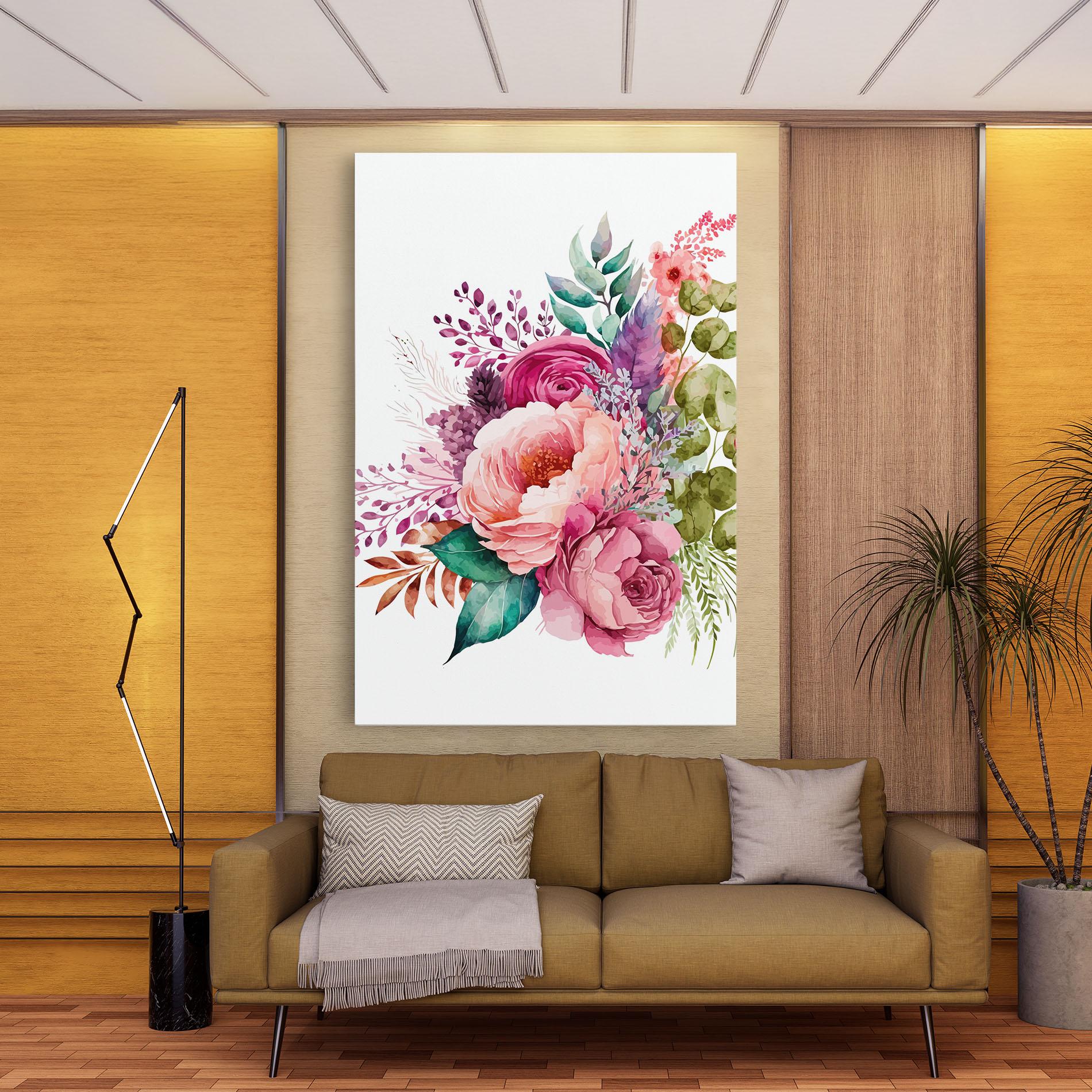 Tablou Canvas Bouquet Of Pink Roses mockup 9