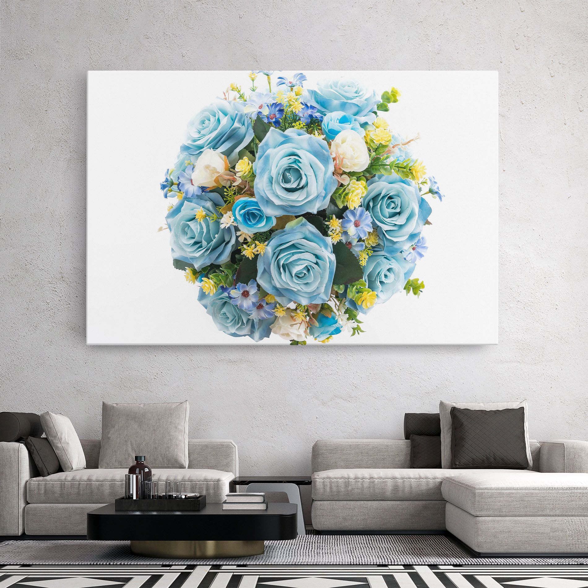 Blue Roses Bouquet mockup 2