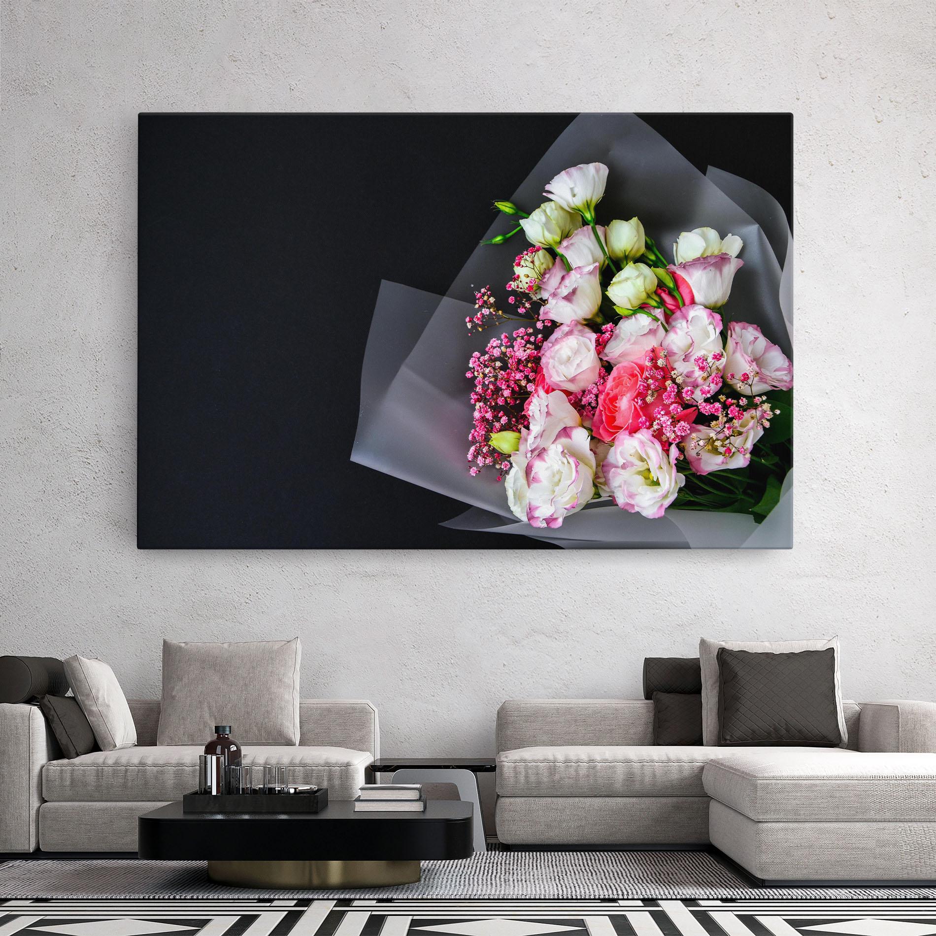 Tablou Canvas Cute Roses Bouquet mockup 2
