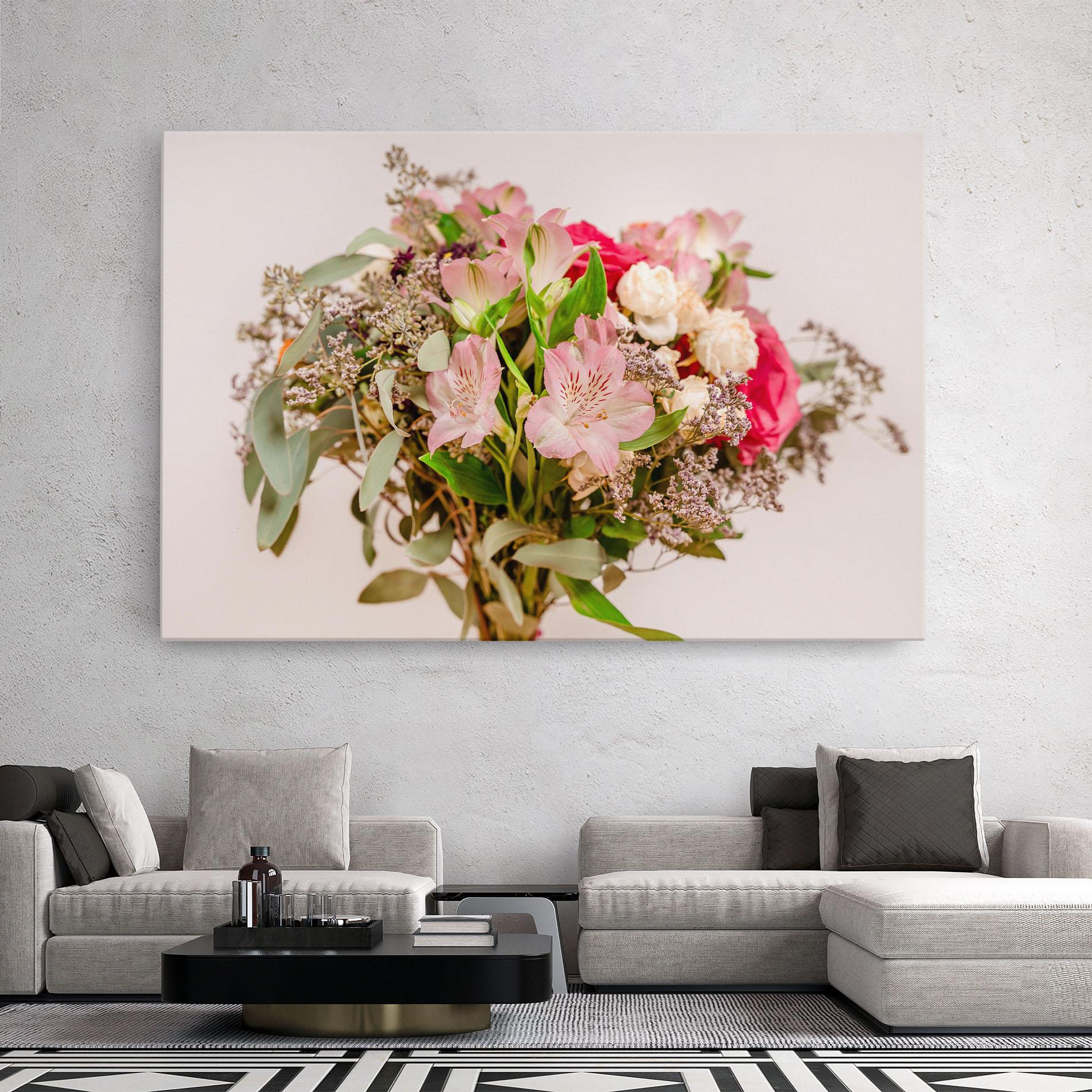 Tablou Canvas Girly Pink Bouquet mockup 2