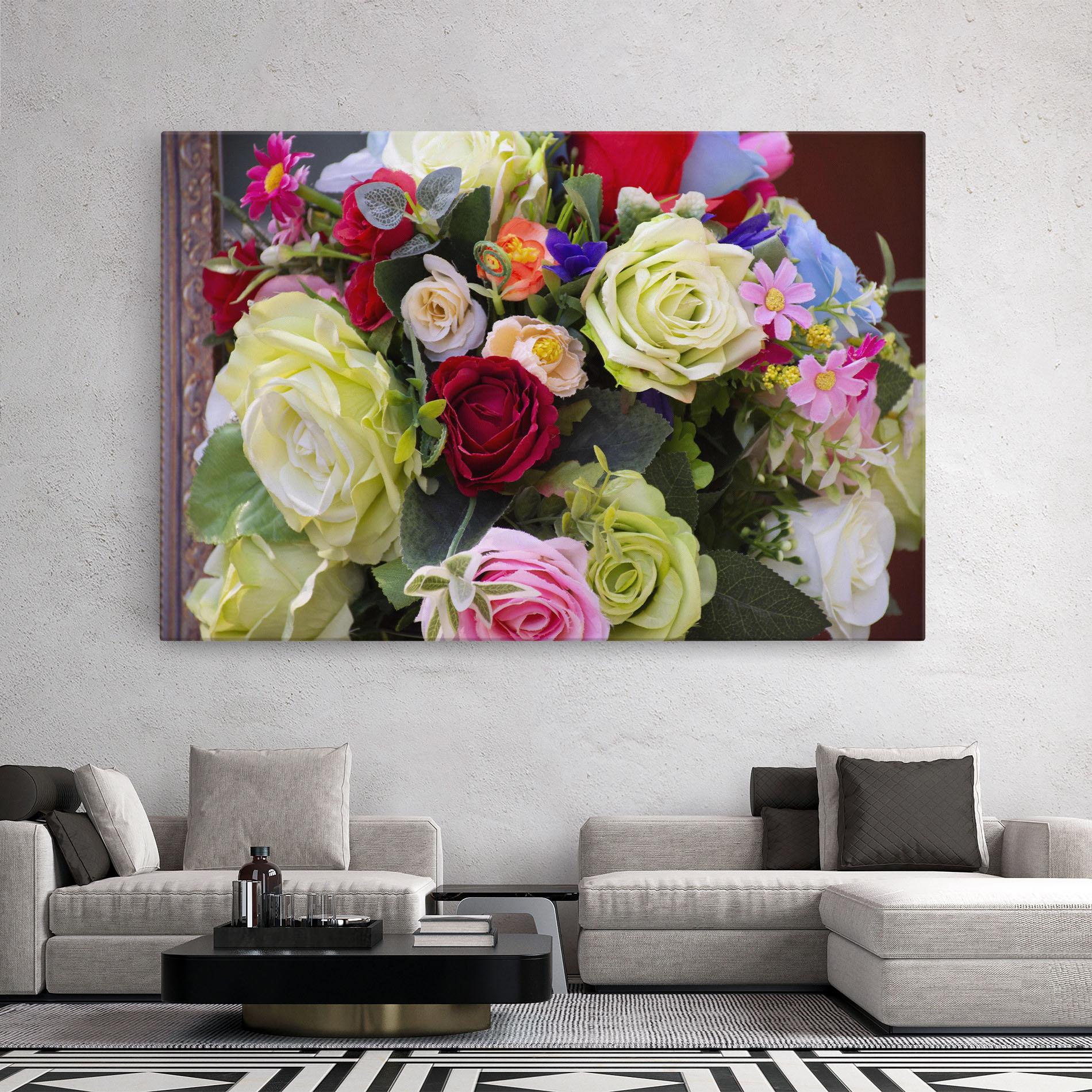 Tablou Canvas Mixed Roses Bouquet mockup 2