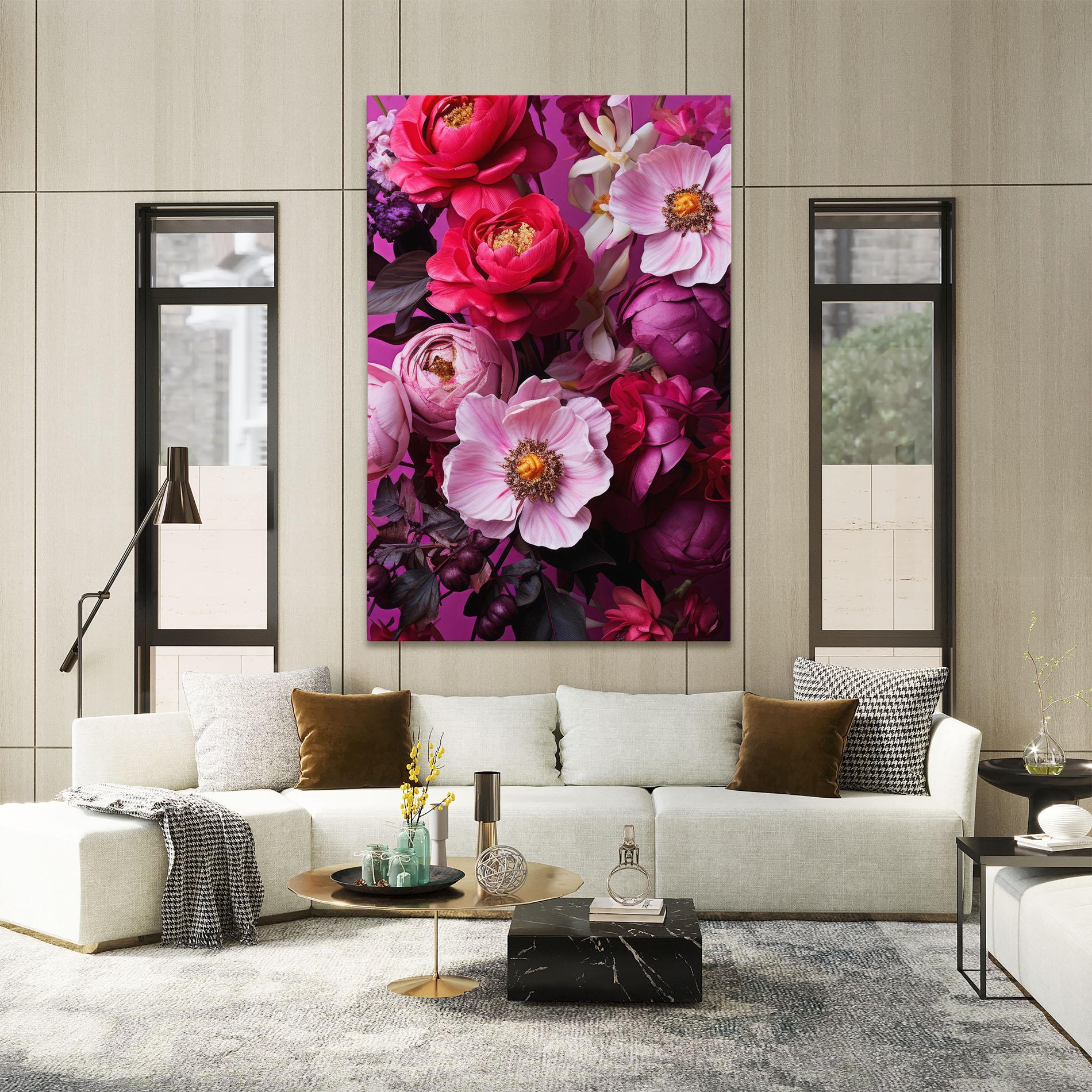 Tablou Canvas Pink Red Bouquet mockup 2