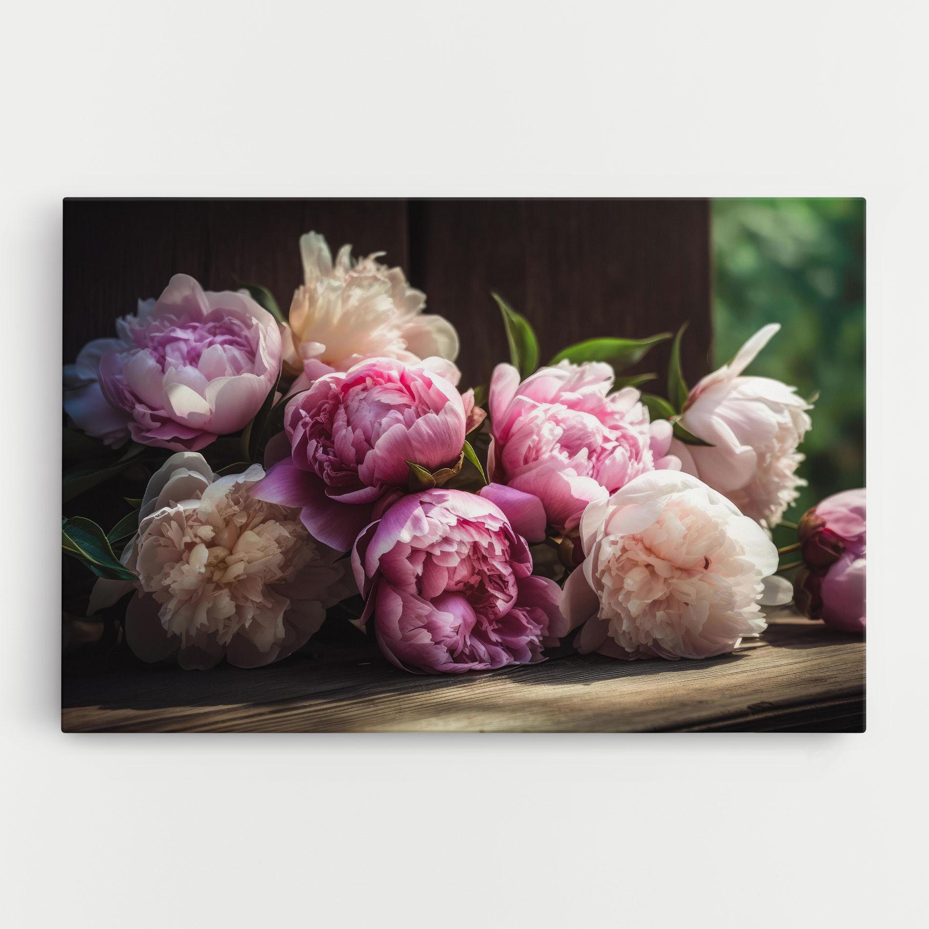 Tablou Canvas Peonies On The Table mockup 0