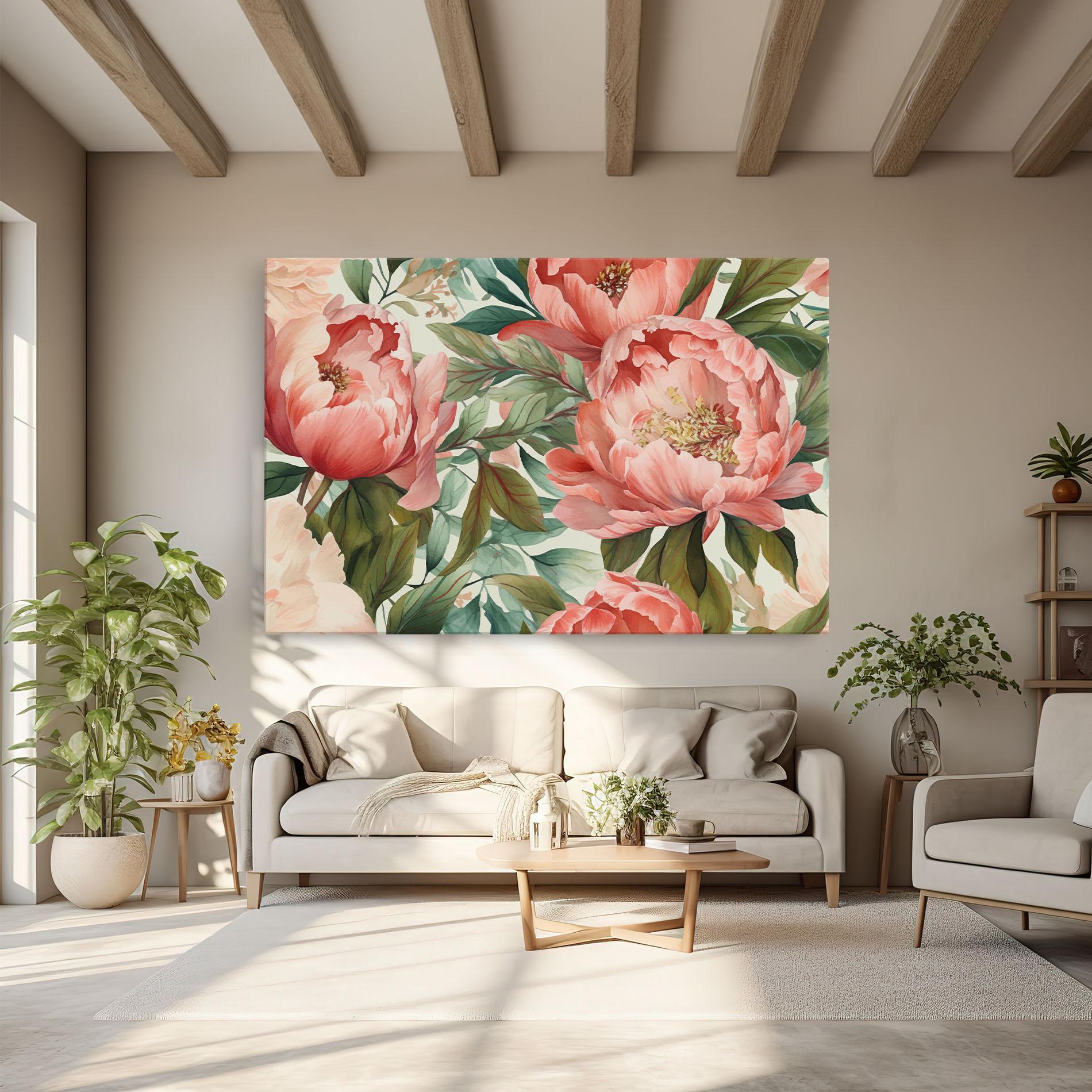 Tablou Canvas Light Red Peony mockup 6