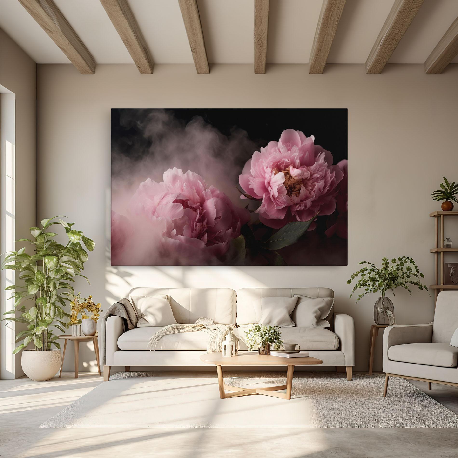 Tablou Canvas Peony In Smoke mockup 6