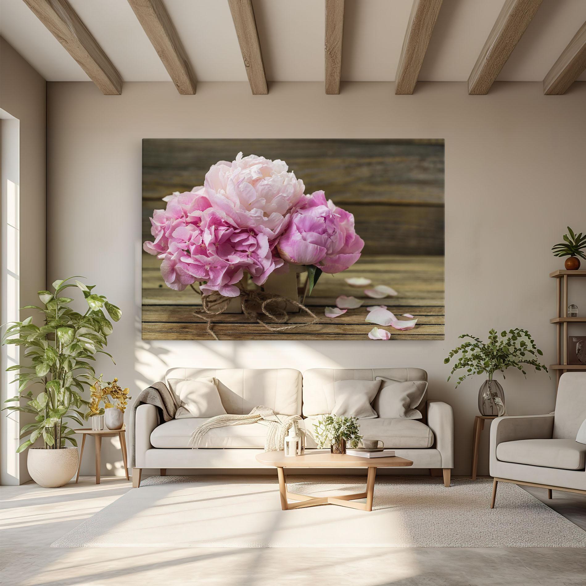 Tablou Canvas Peony On Table mockup 6