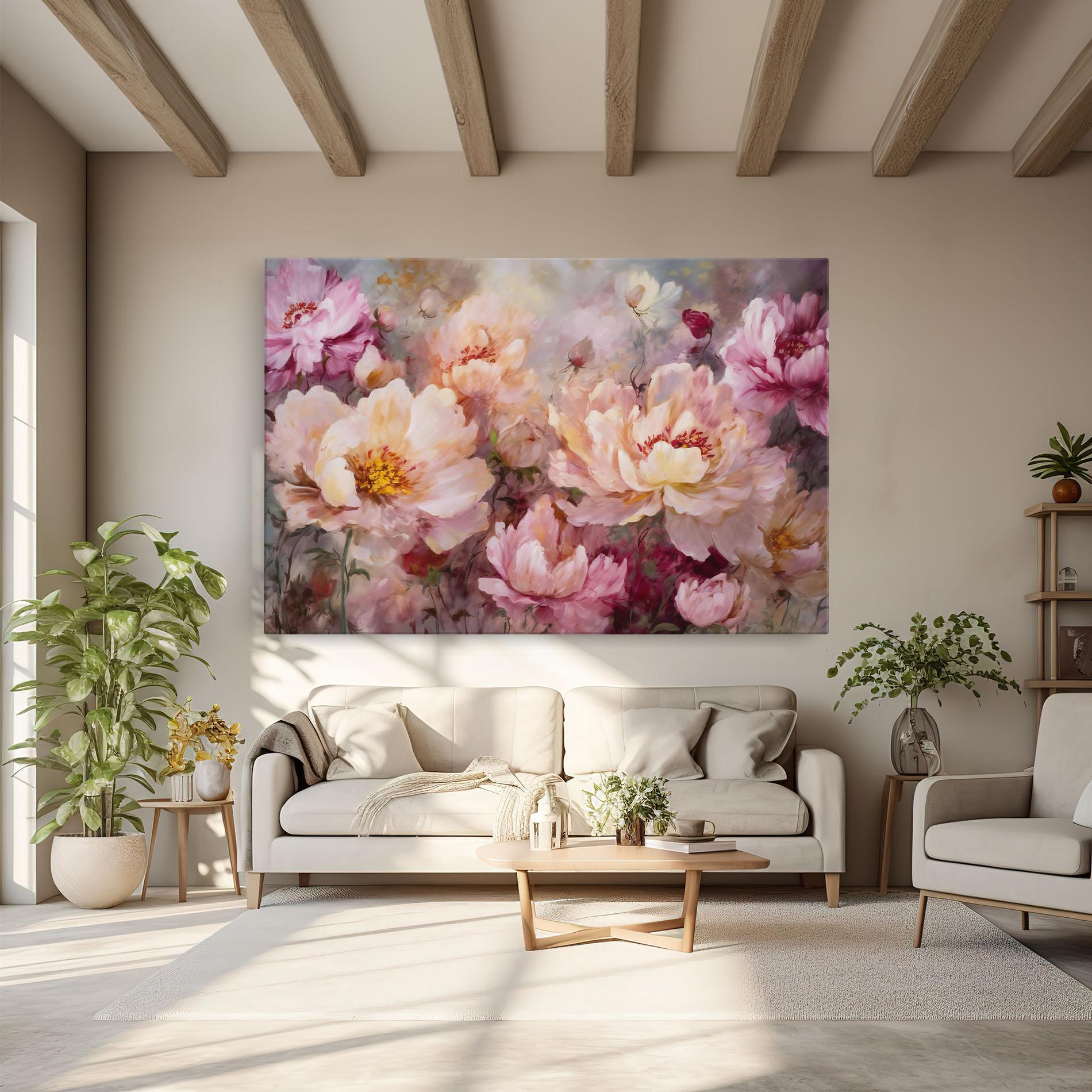 Tablou Canvas Peony Painting Art mockup 6