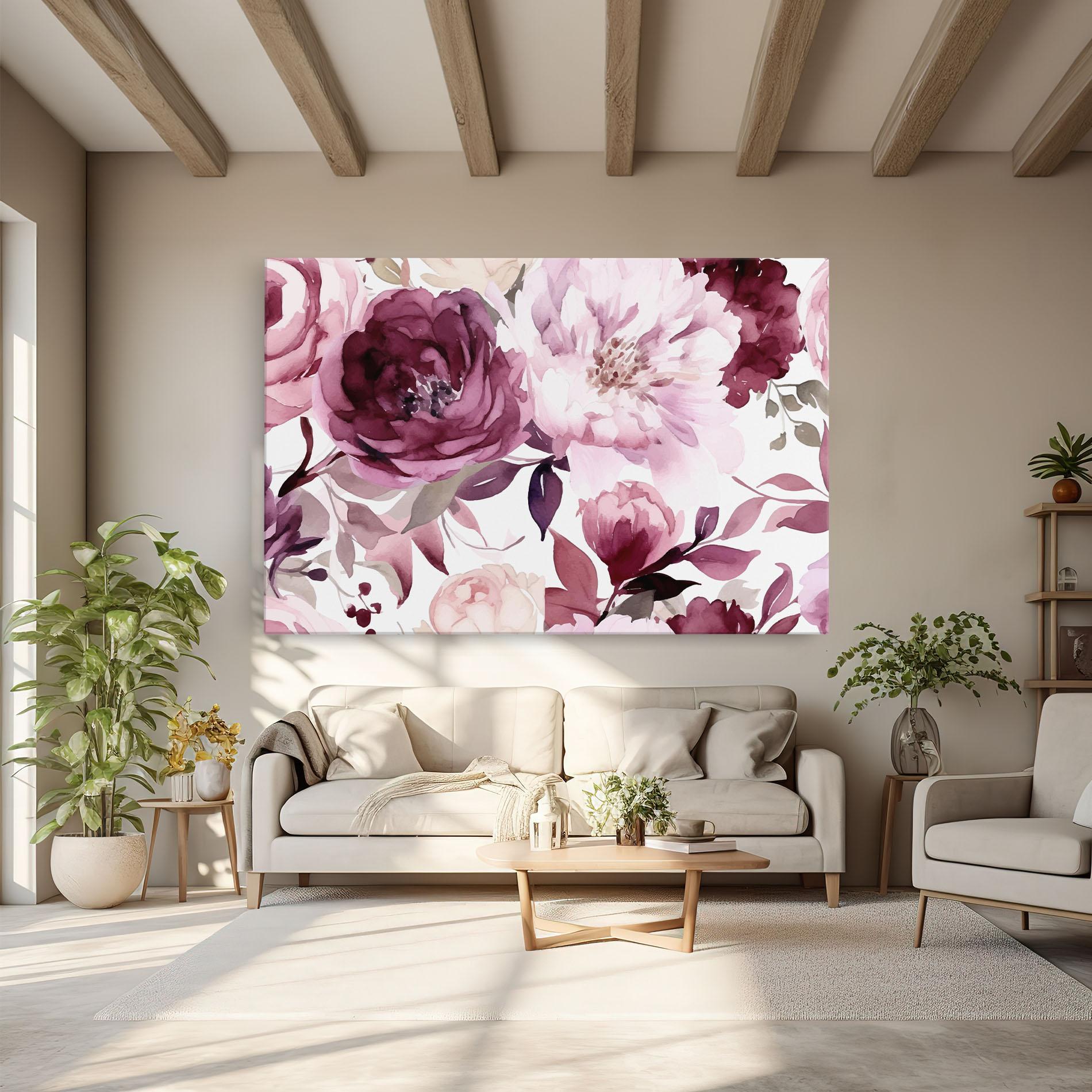 Tablou Canvas Peony Pink Purple mockup 6
