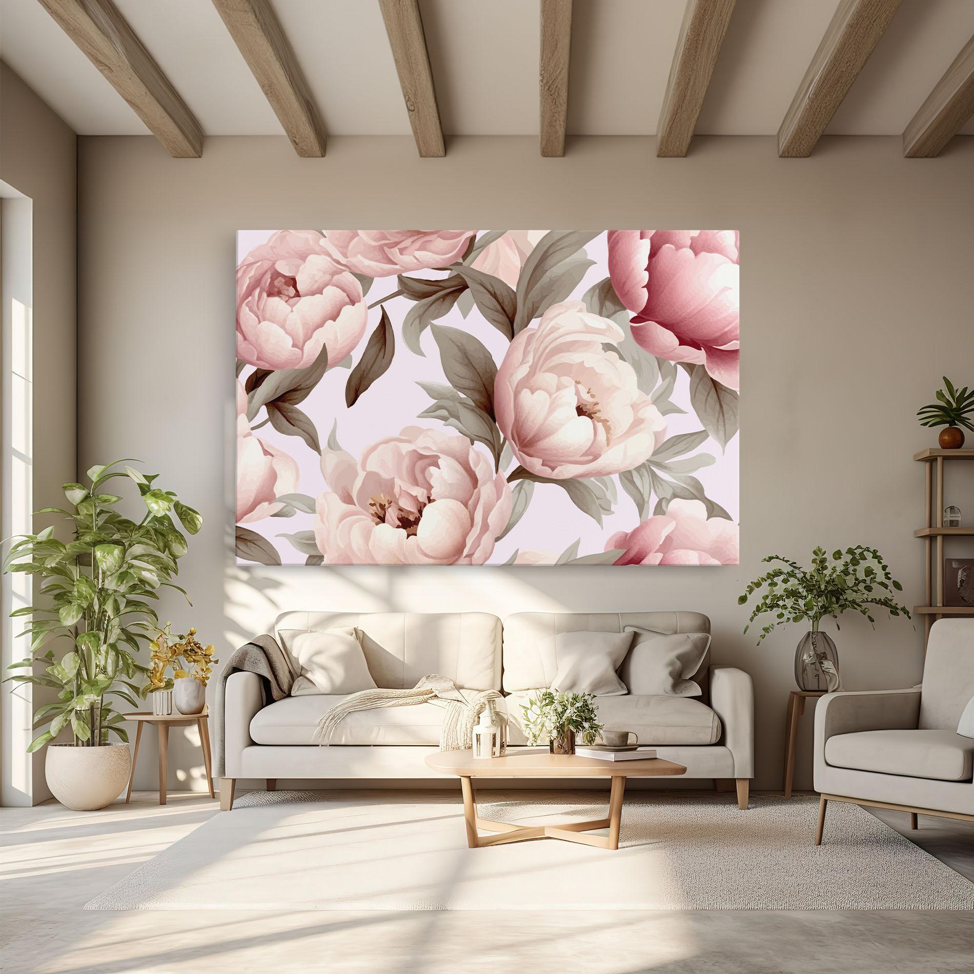 Tablou Canvas Pink Peony Buds mockup 6
