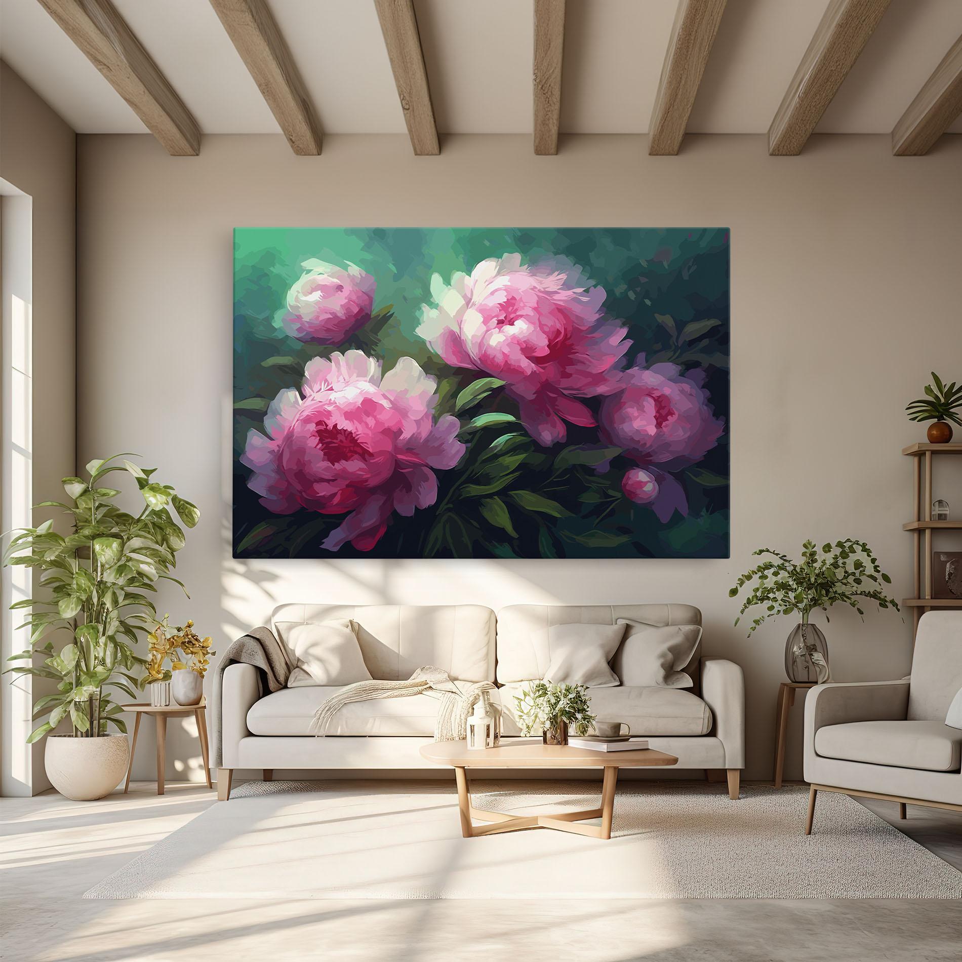 Tablou Canvas Pretty Peony Paint mockup 6
