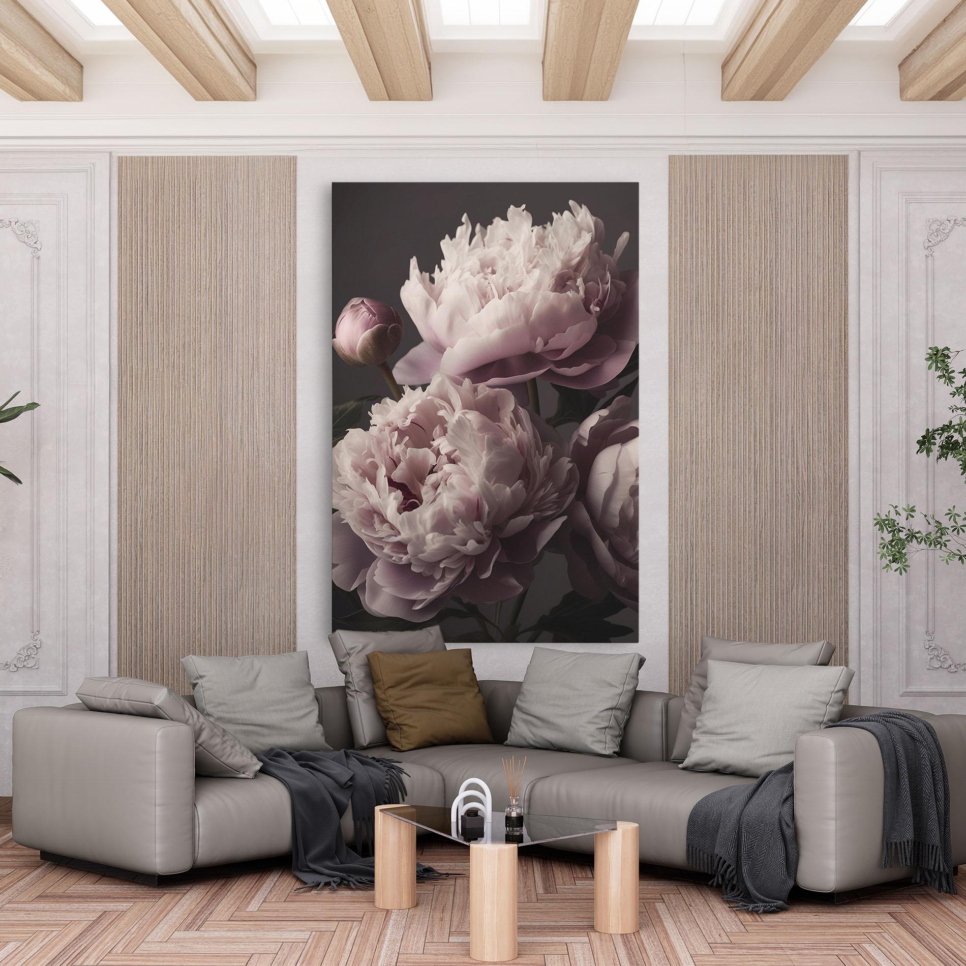 Tablou Canvas Grey Pastel Pink Peony mockup 6