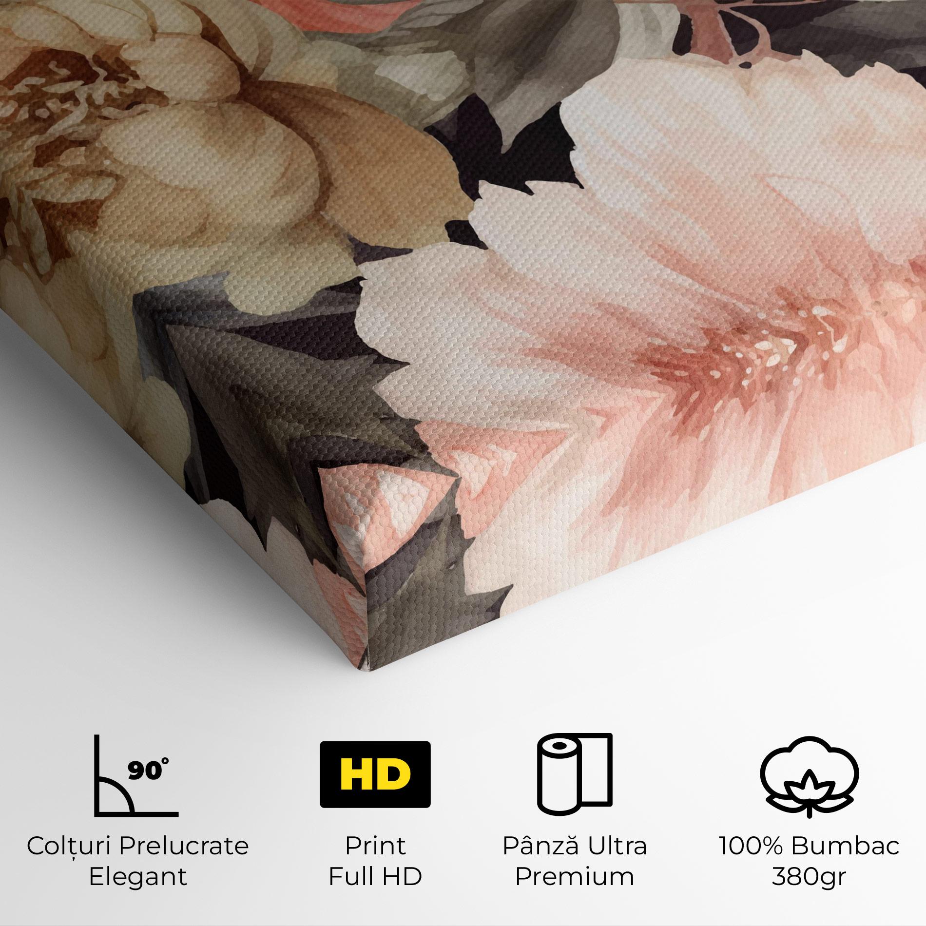Tablou Canvas Cream Pink Peony mockup 4