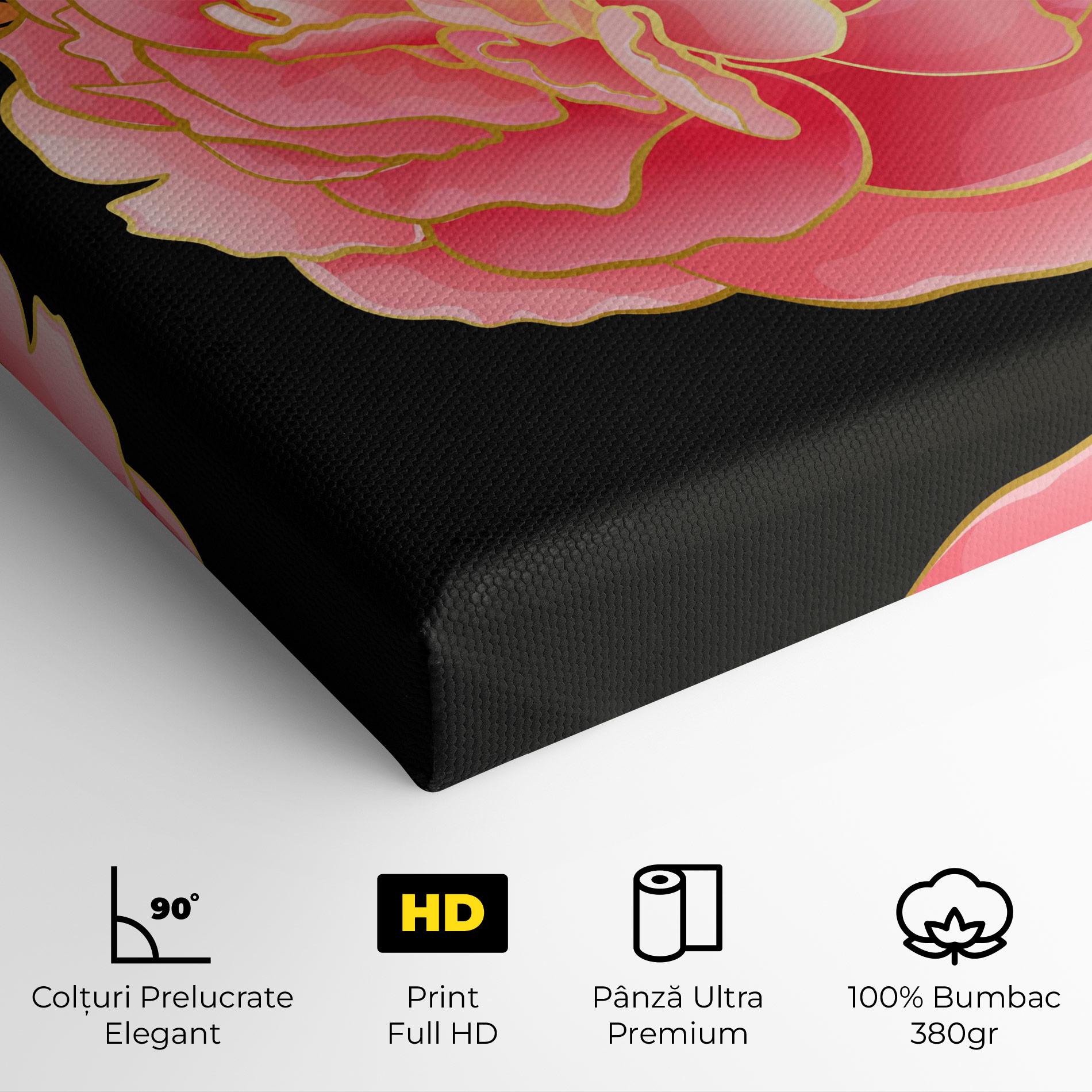 Tablou Canvas Gold Pinkk Peony mockup 4