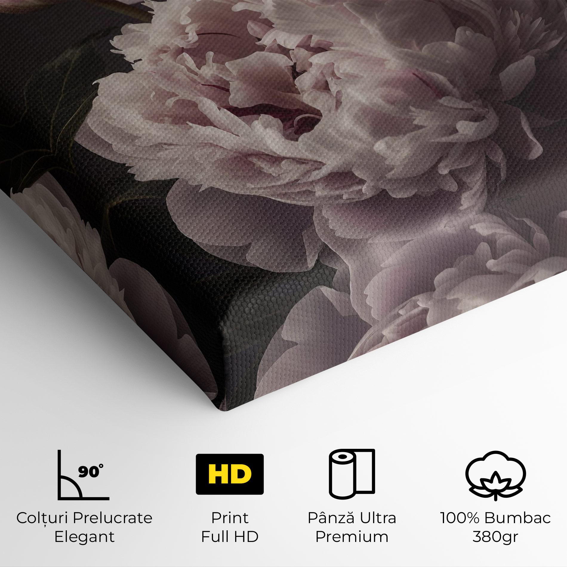 Tablou Canvas Grey Pastel Pink Peony mockup 4
