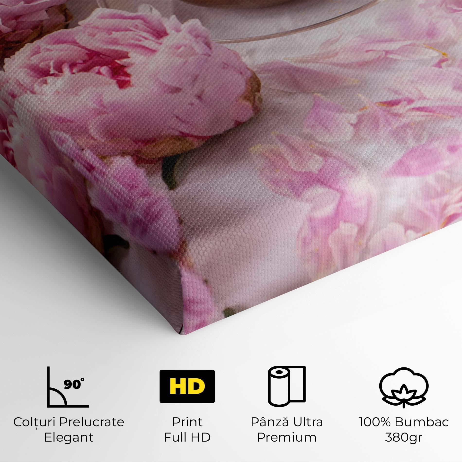 Tablou Canvas Peony And Coffee mockup 4