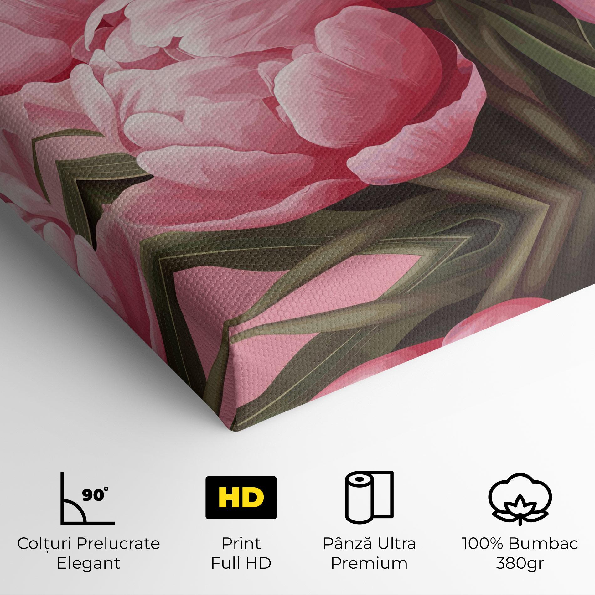 Tablou Canvas Peony On Pink mockup 4