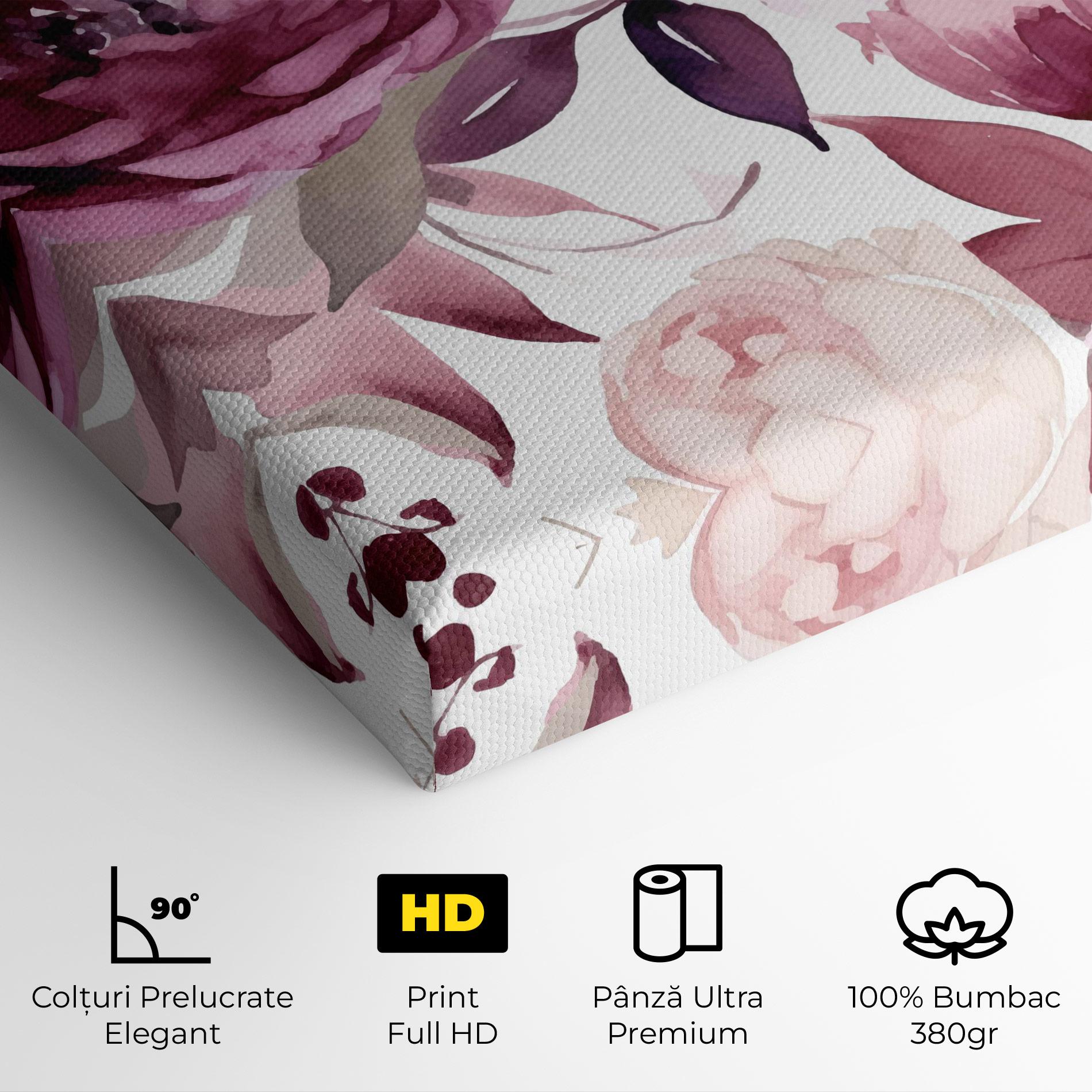 Tablou Canvas Peony Pink Purple mockup 4