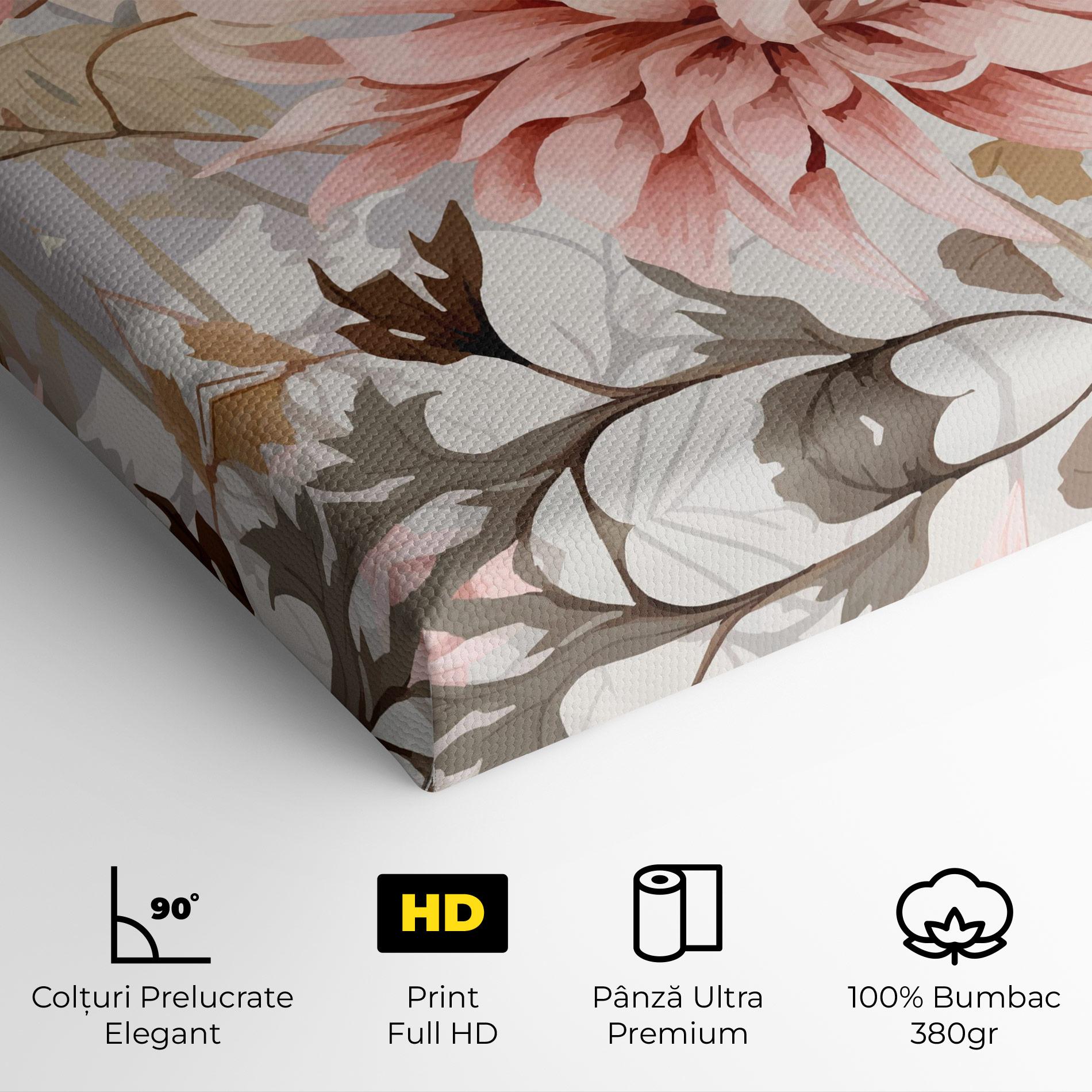 Tablou Canvas Pink Cream Open Peony mockup 4