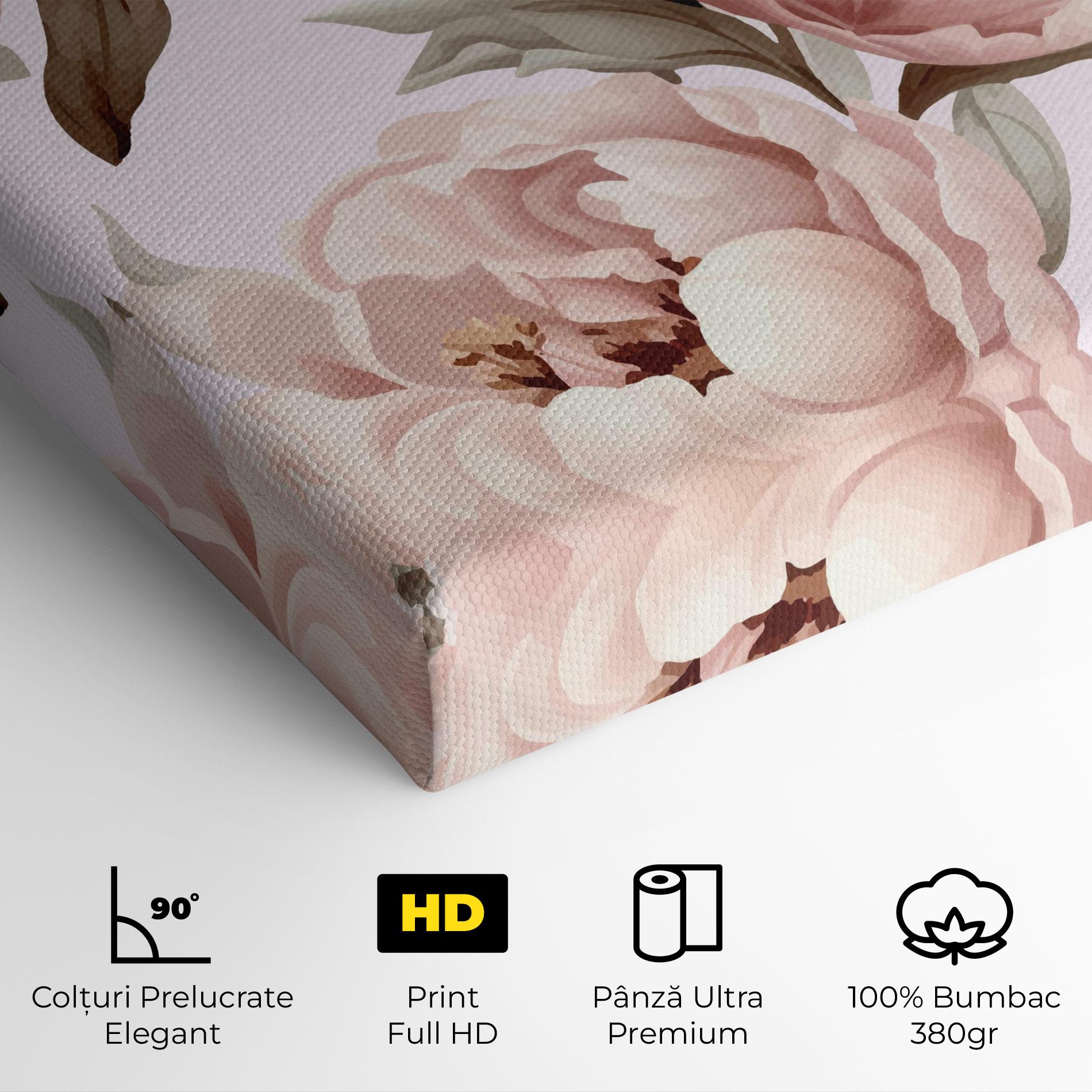 Tablou Canvas Pink Peony Buds mockup 4