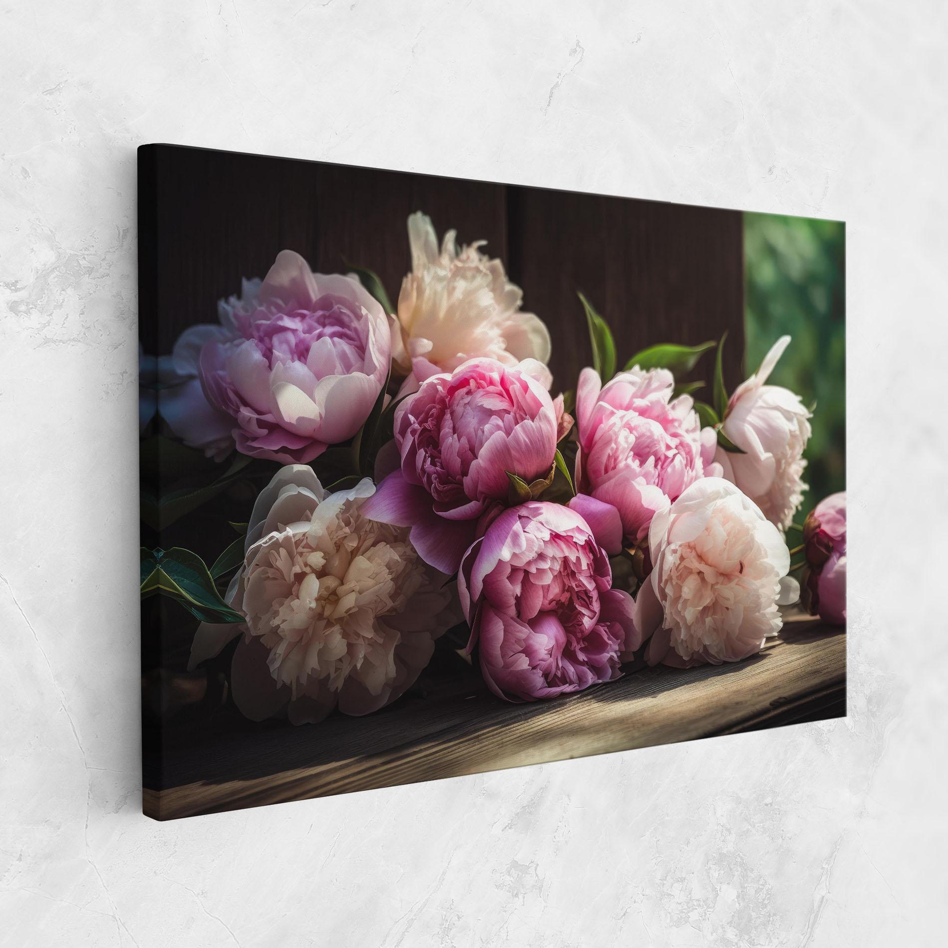 Tablou Canvas Peonies On The Table mockup 1