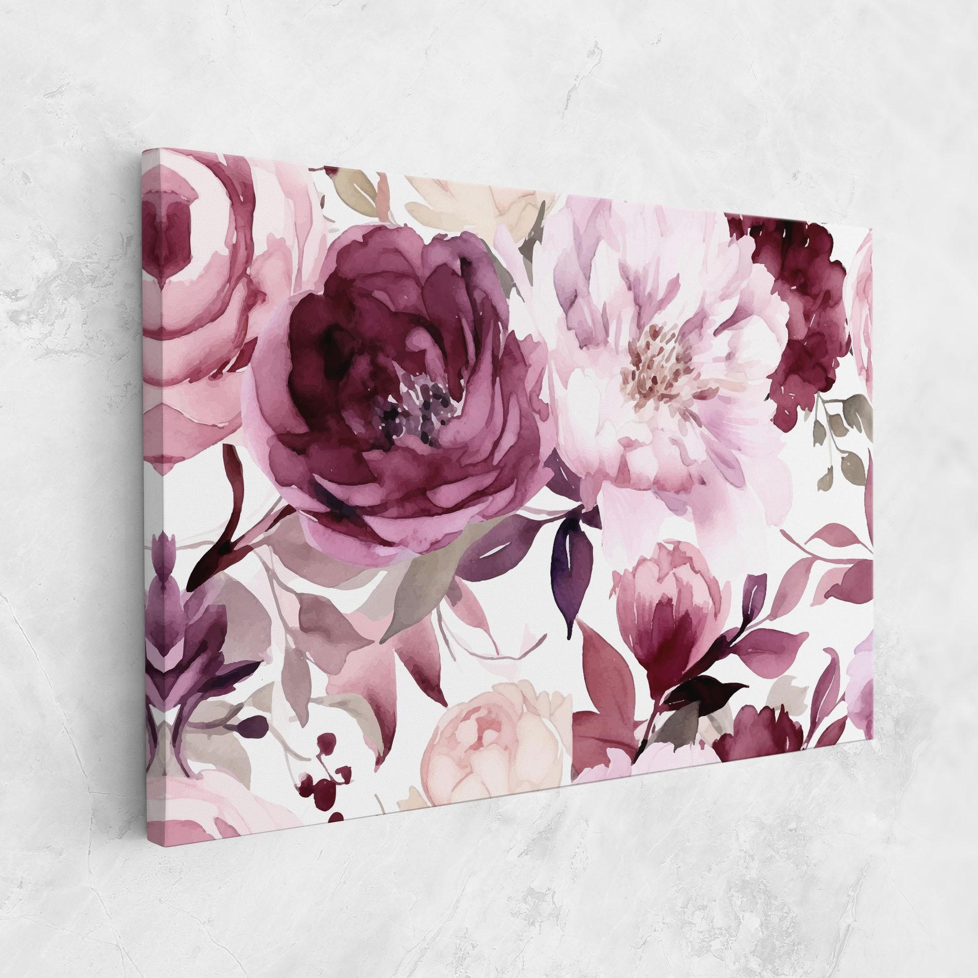 Tablou Canvas Peony Pink Purple mockup 1