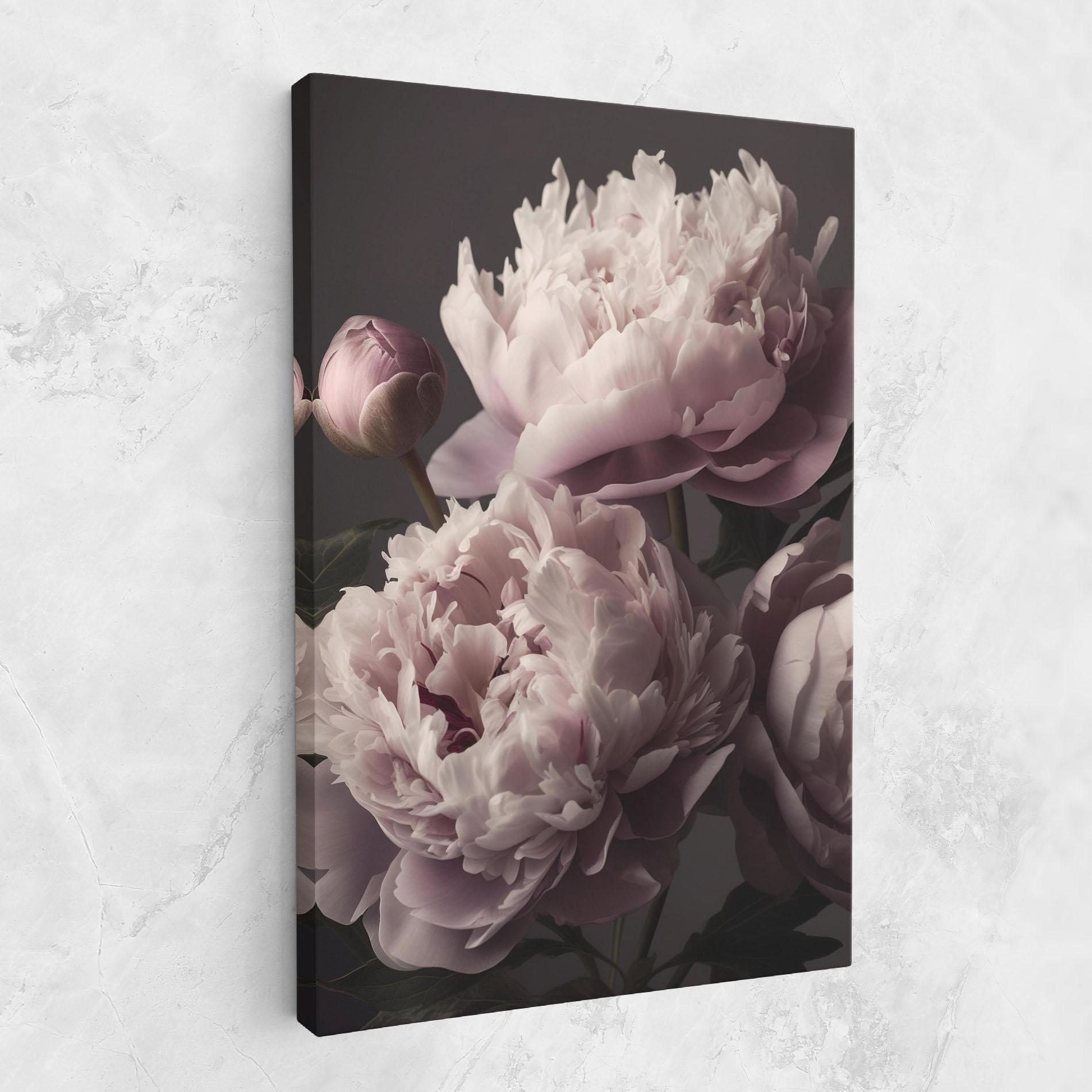 Tablou Canvas Grey Pastel Pink Peony mockup 1