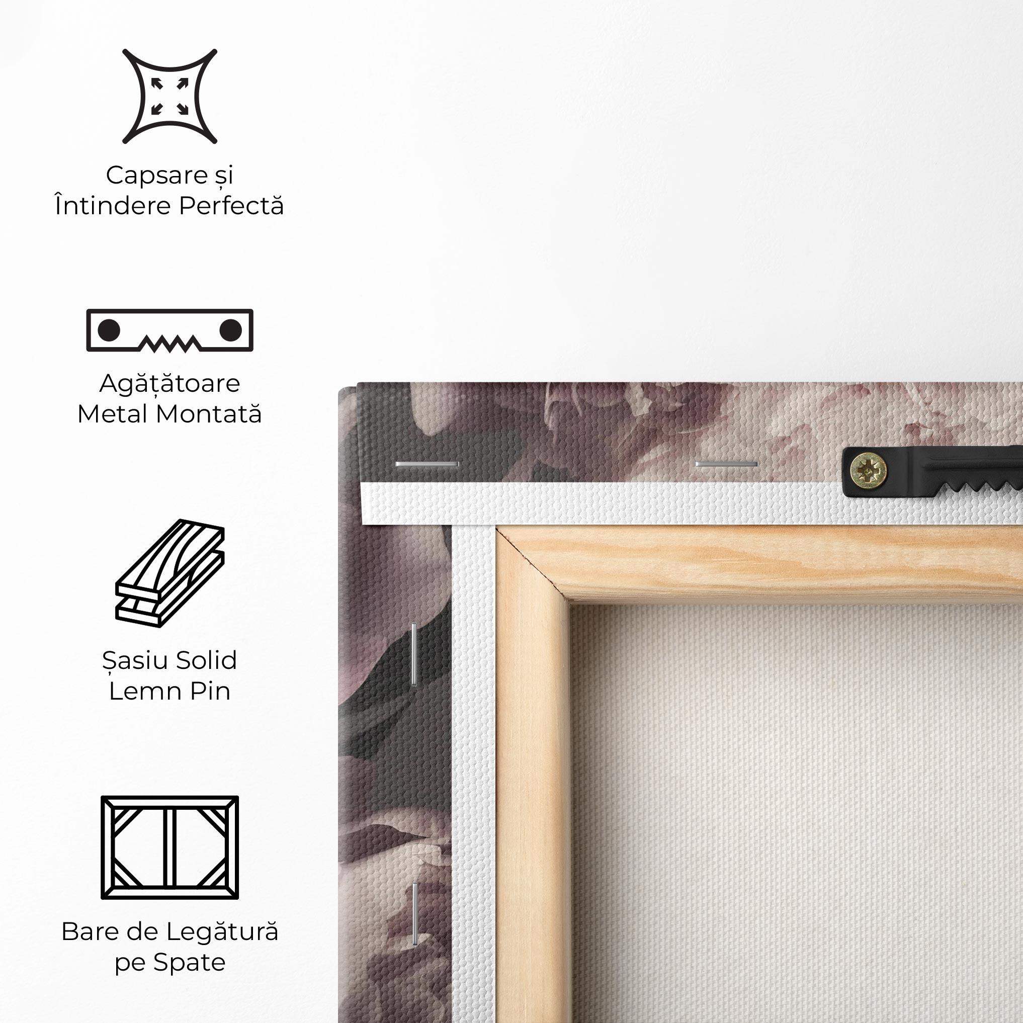 Tablou Canvas Grey Pastel Pink Peony mockup 5