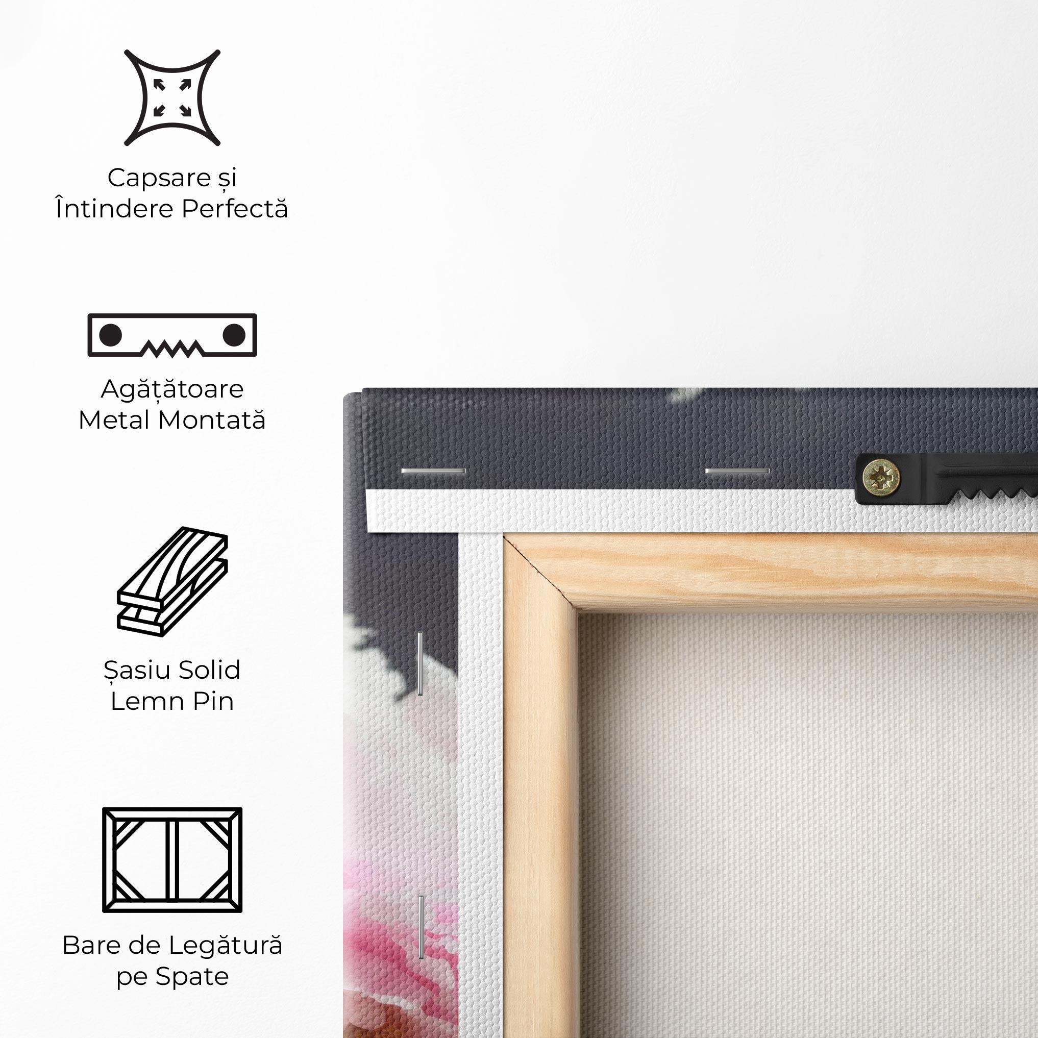 Tablou Canvas Peonies With Grey mockup 5