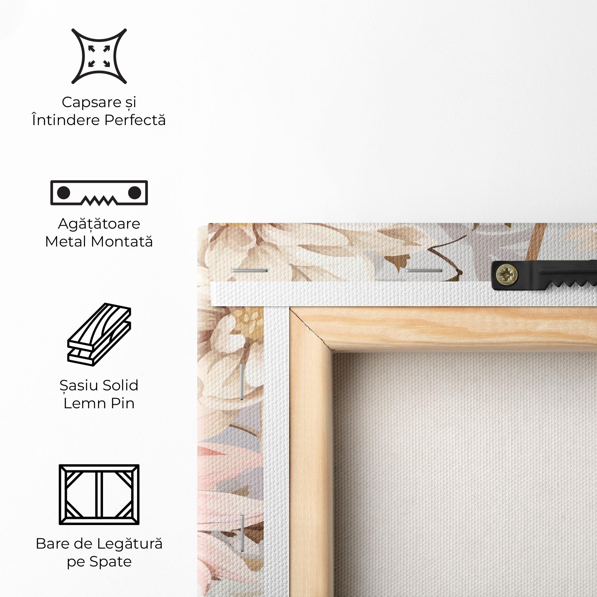 Tablou Canvas Pink Cream Open Peony mockup 5