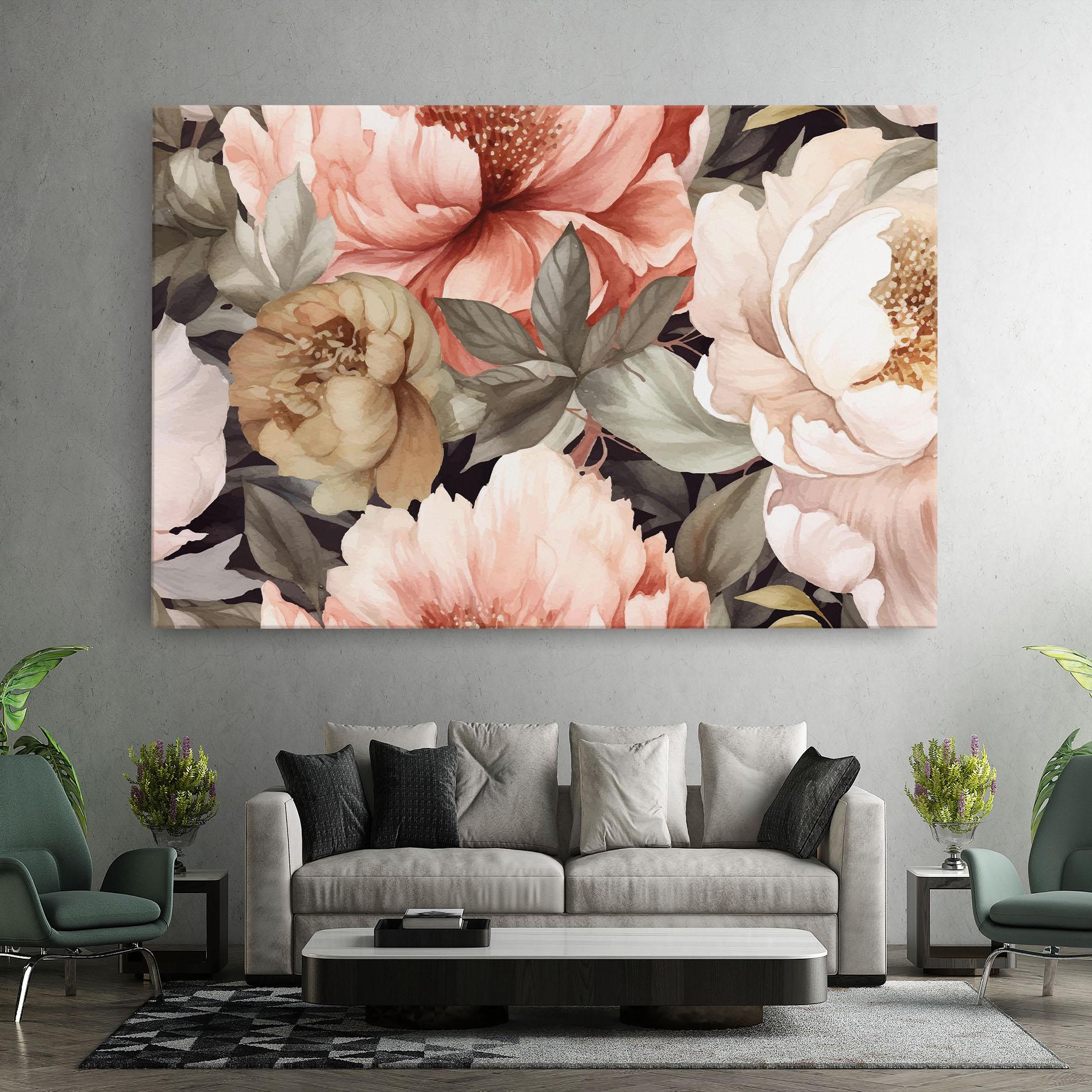 Tablou Canvas Cream Pink Peony mockup 7