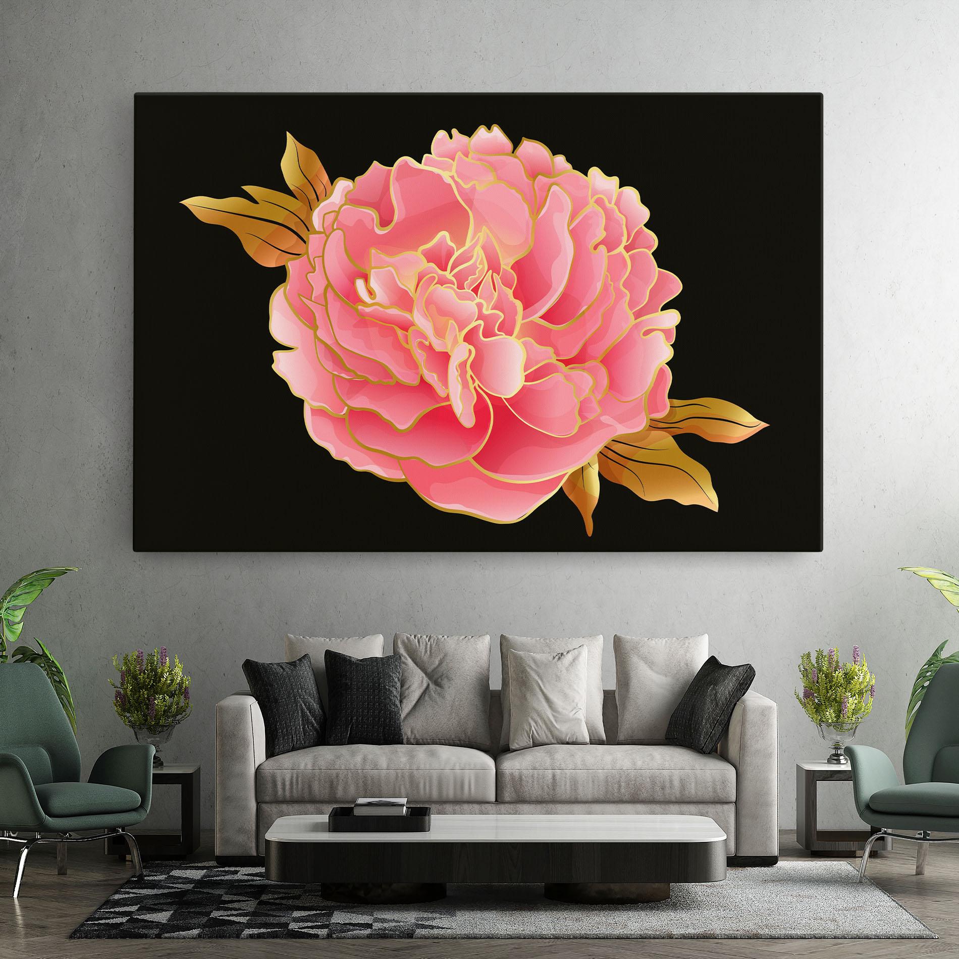 Tablou Canvas Gold Pinkk Peony mockup 7