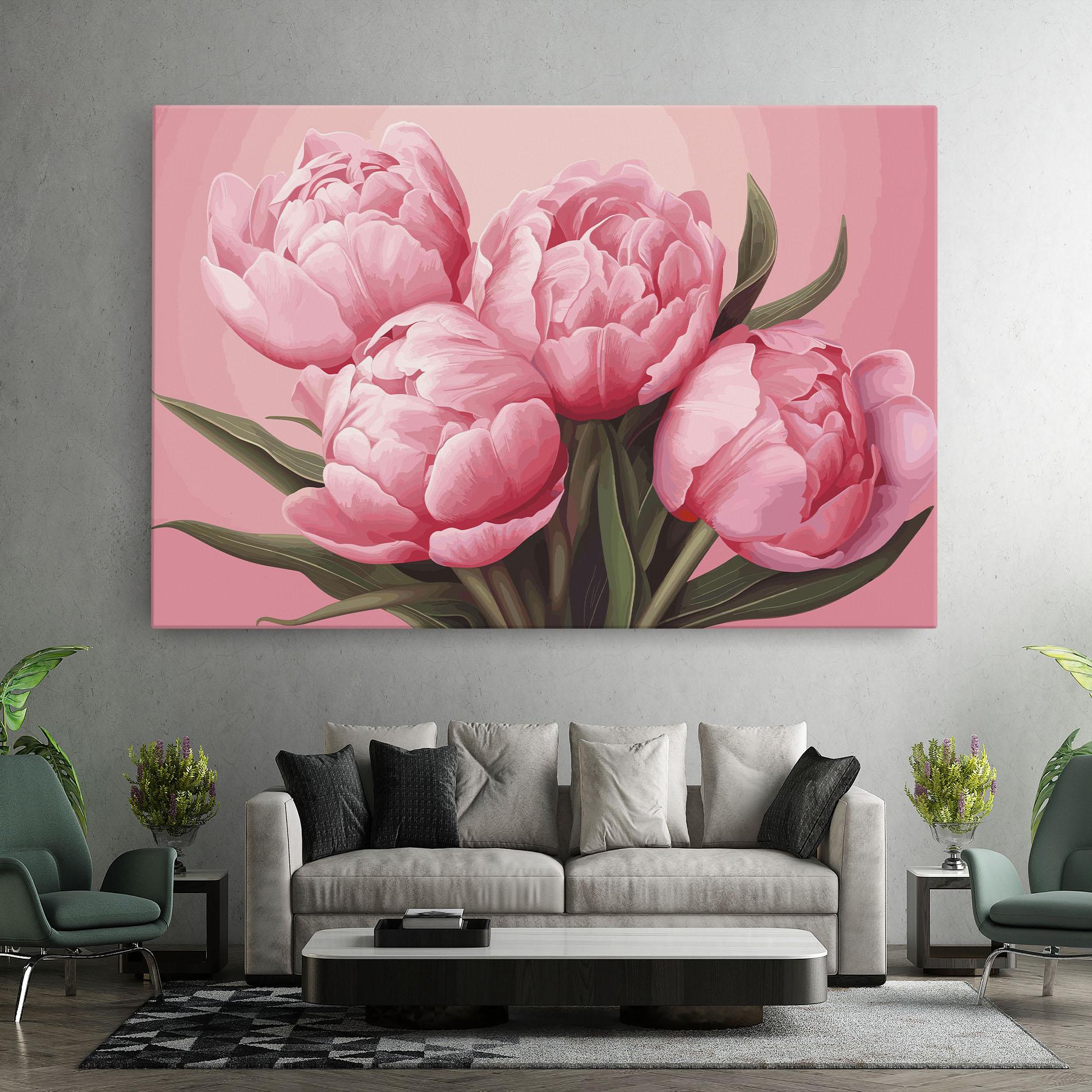 Tablou Canvas Peony On Pink mockup 7