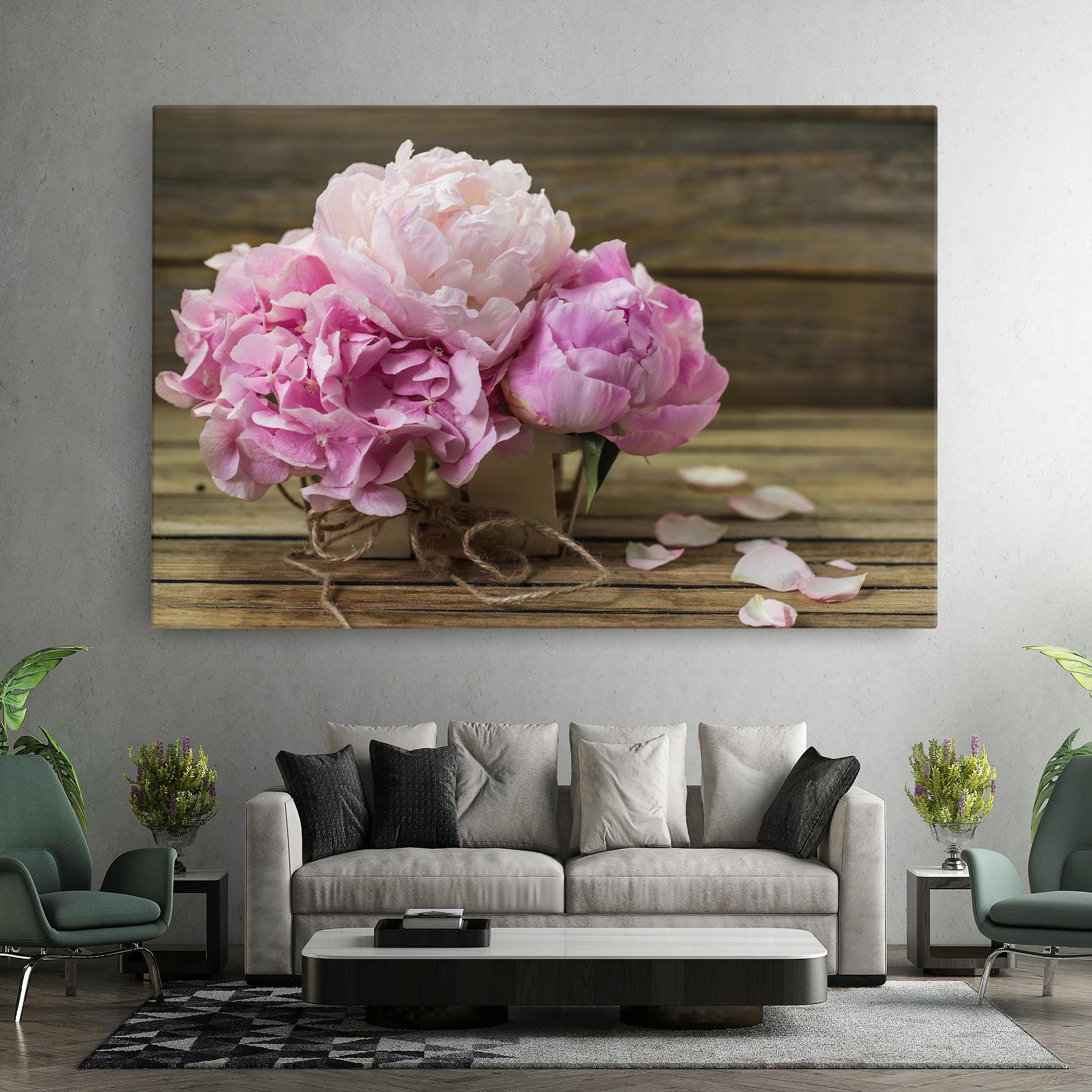 Tablou Canvas Peony On Table mockup 7