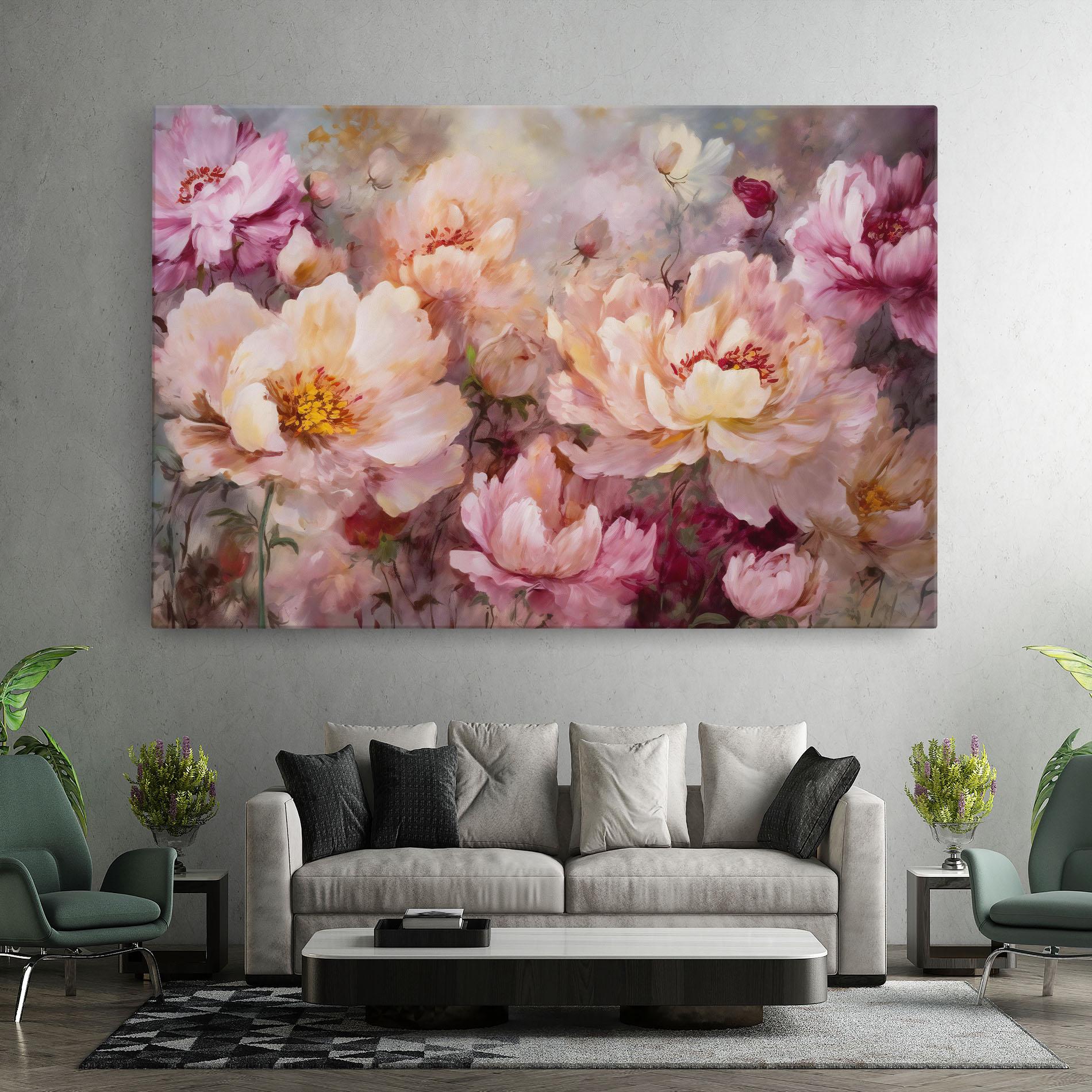 Tablou Canvas Peony Painting Art mockup 7
