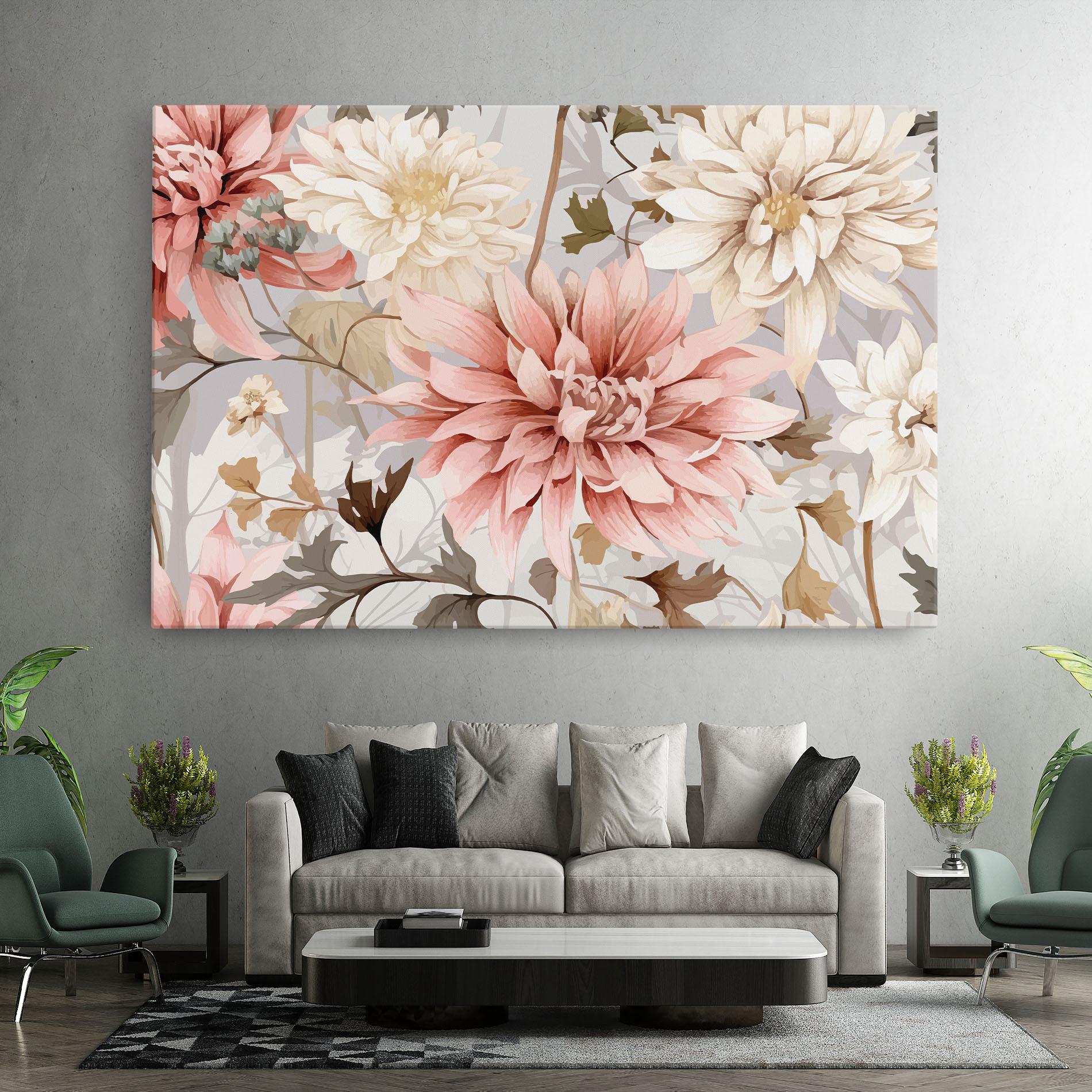 Tablou Canvas Pink Cream Open Peony mockup 7