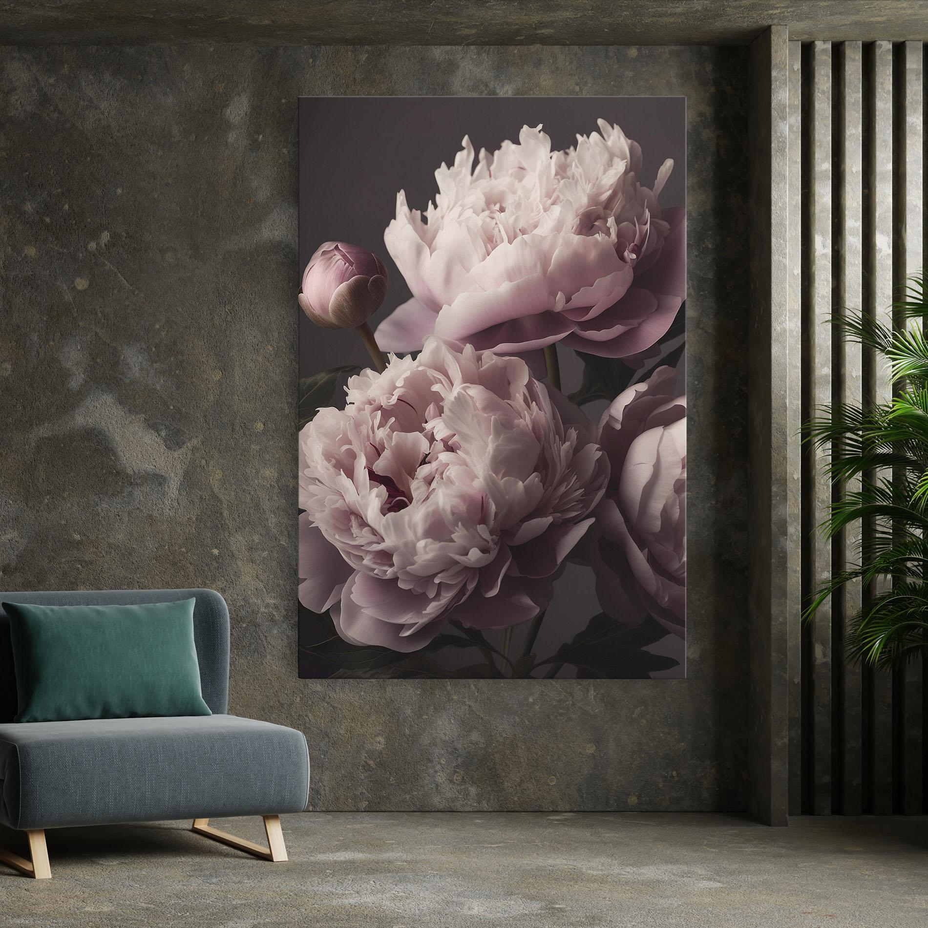 Tablou Canvas Grey Pastel Pink Peony mockup 7