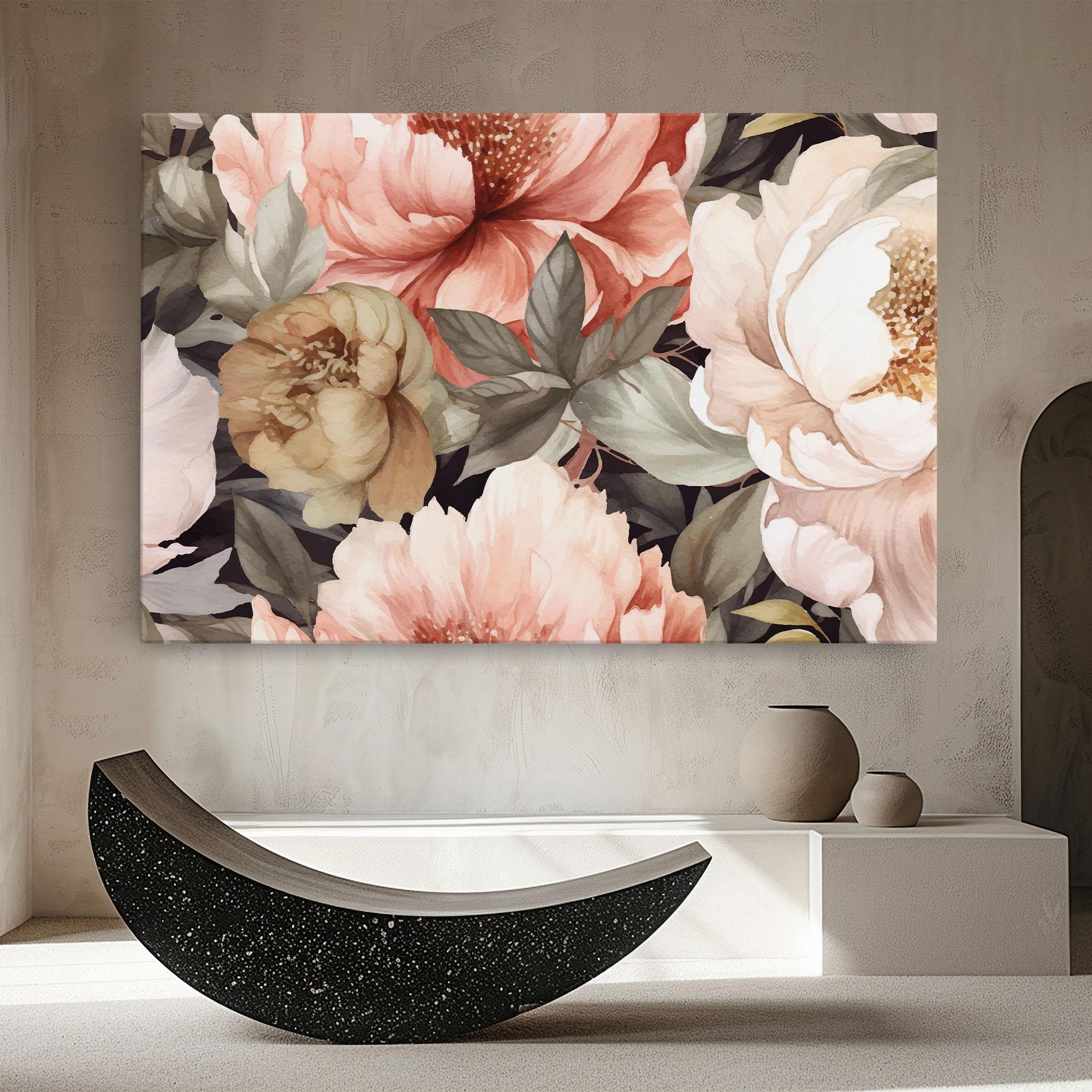 Tablou Canvas Cream Pink Peony mockup 8